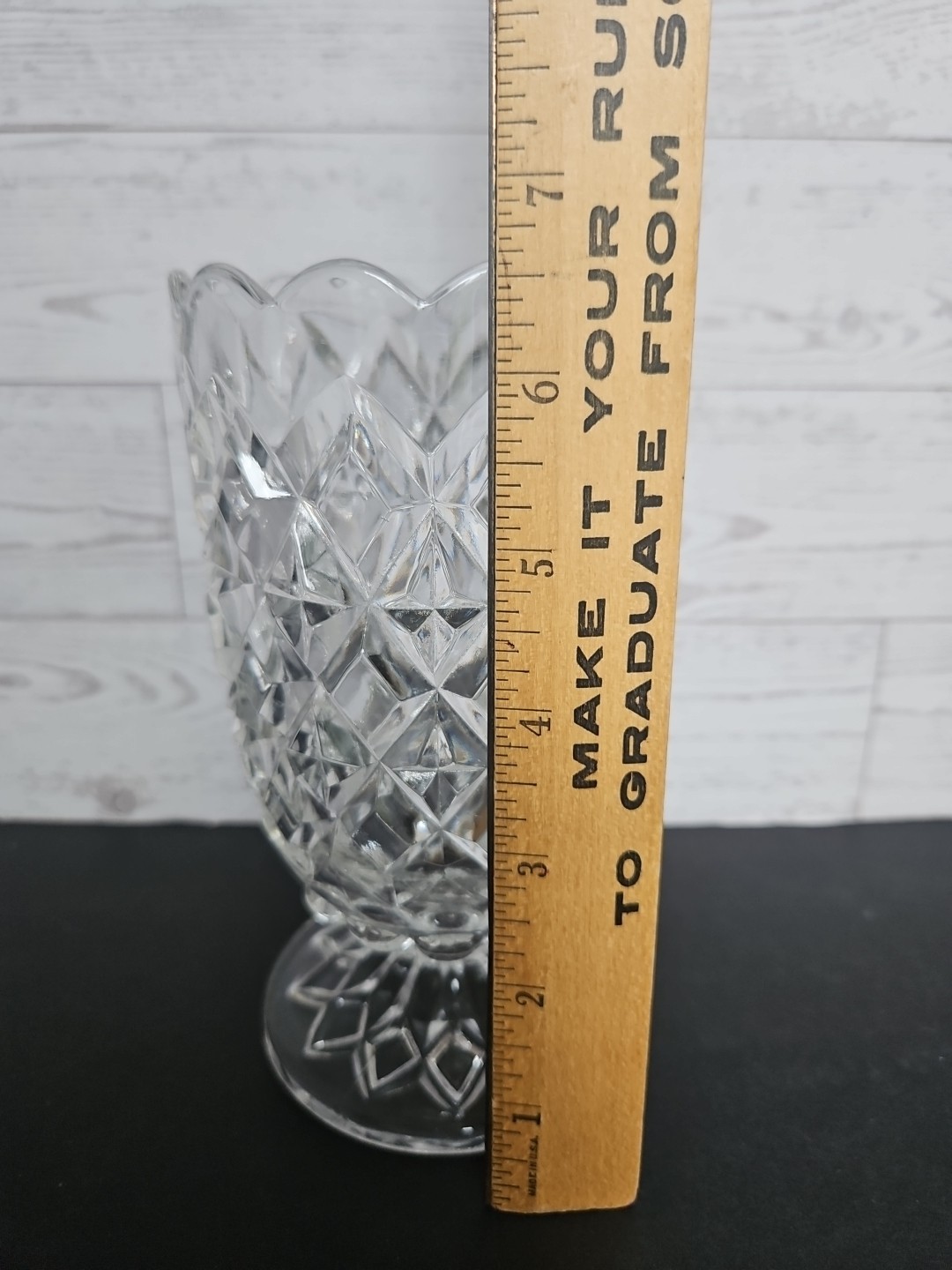 Diamond Waffle Footed Celery Vase US Glass # 15025 EAPG