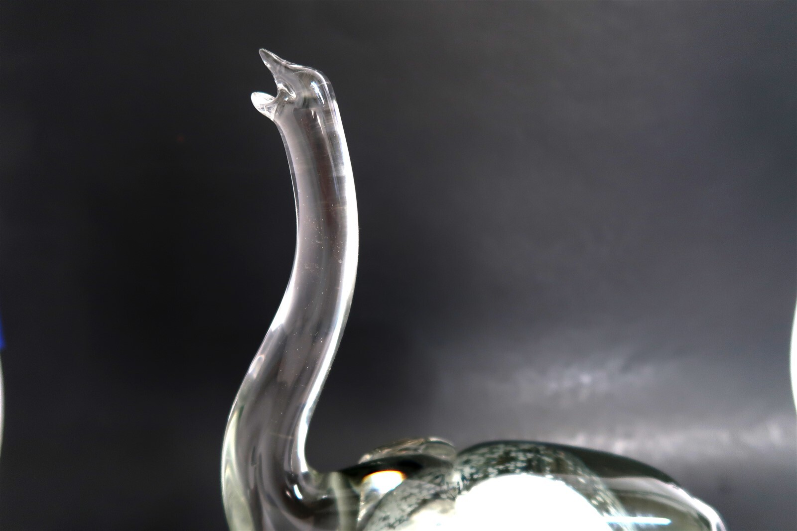 Vintage ART GLASS ELEPHANT Sculpture 11″ Tall 4.7 Pounds Trunk Up for Good Luck