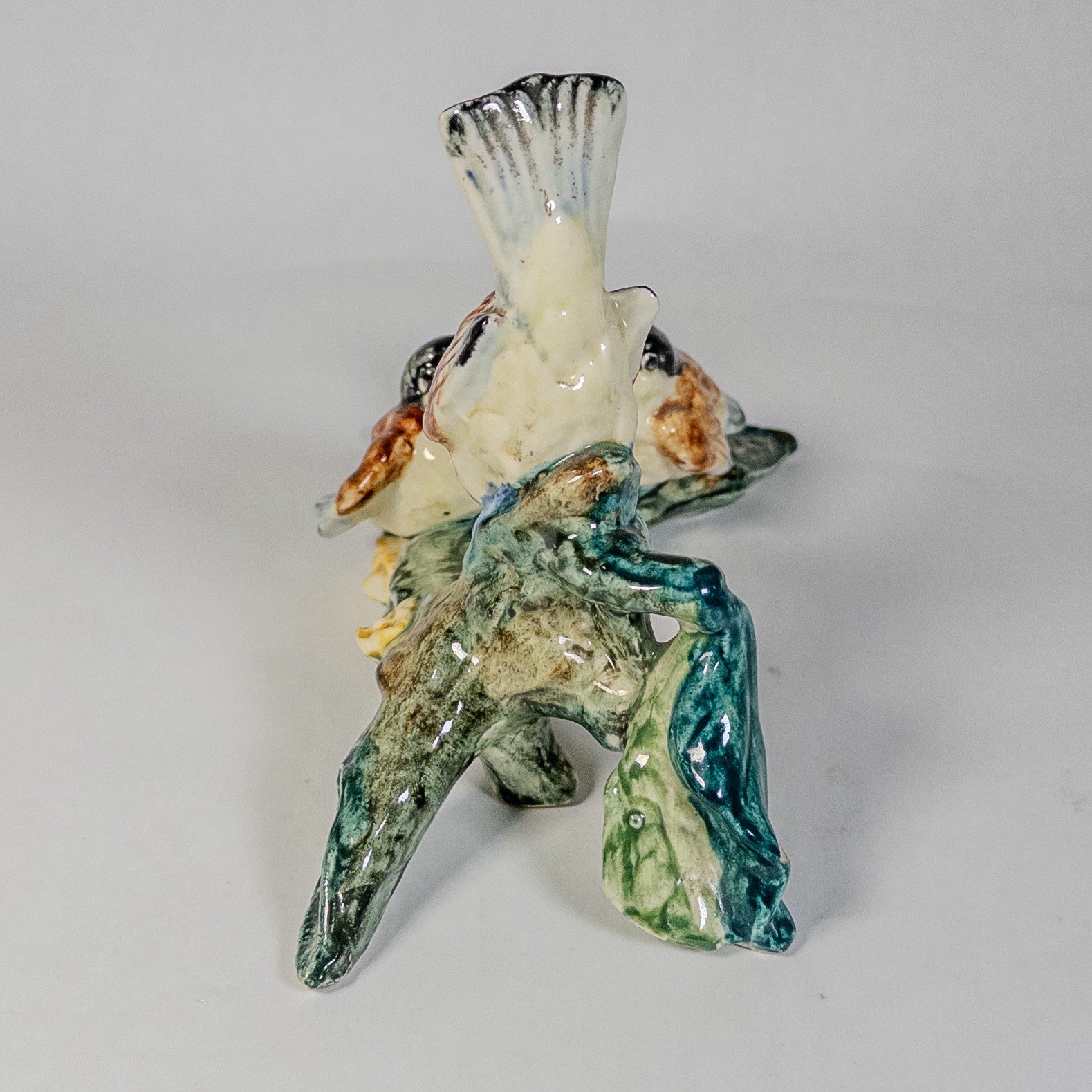 STANGL Pottery Bird #3581 Three Chickadees On A Branch