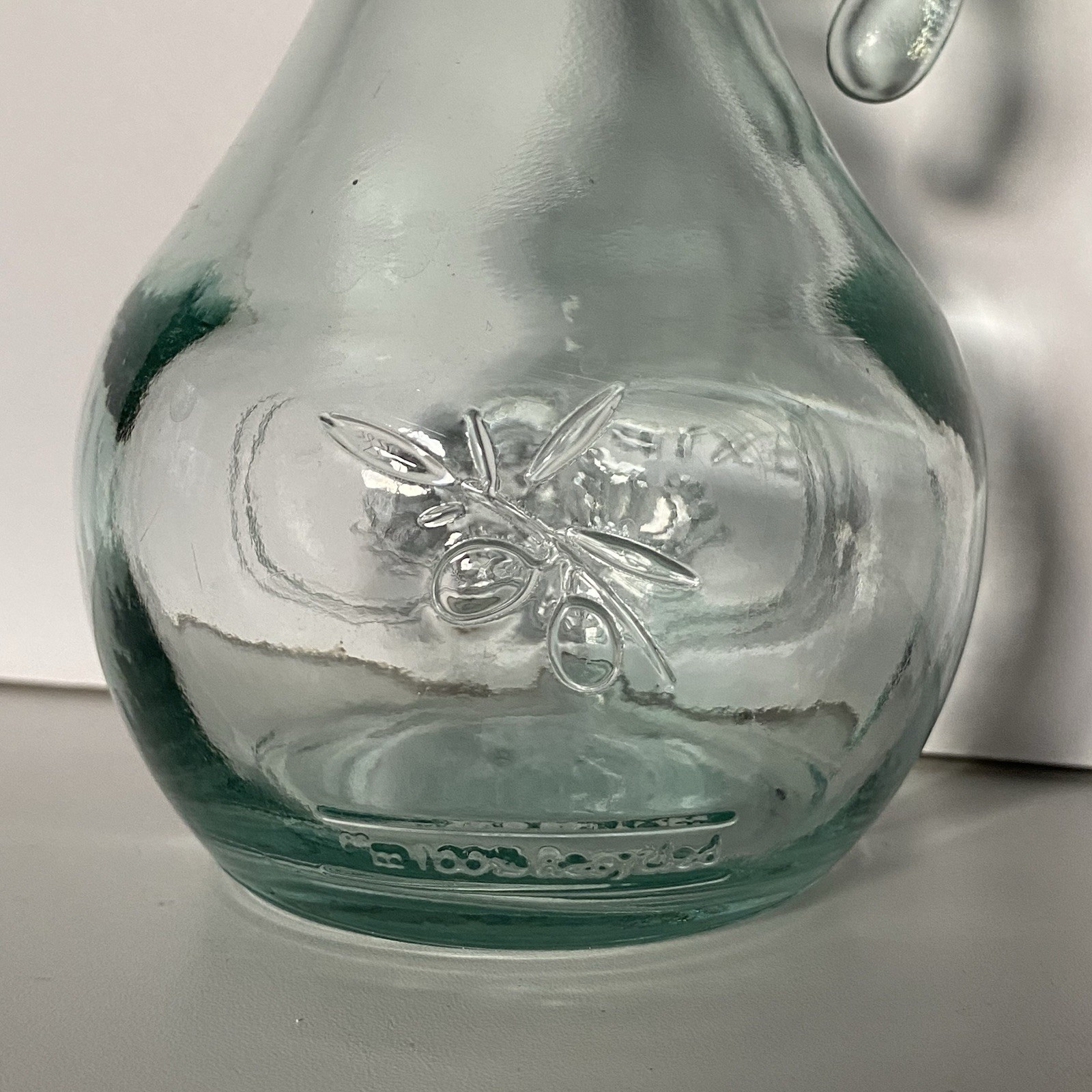 Vidrios San Miguel Glass 100% Authentic Recycled Glass Oil / Vinegar Bottle EUC
