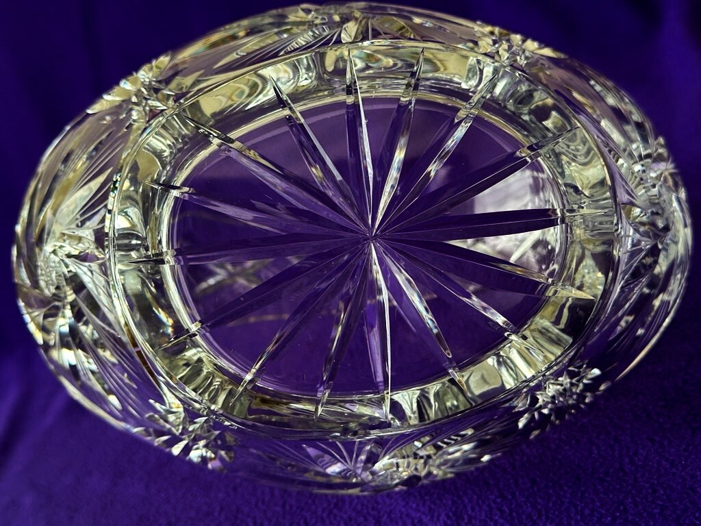 Antique Cut Class Crystal Basket 10″ l x 10″ h x 7.25″ w American Brilliant Prd.