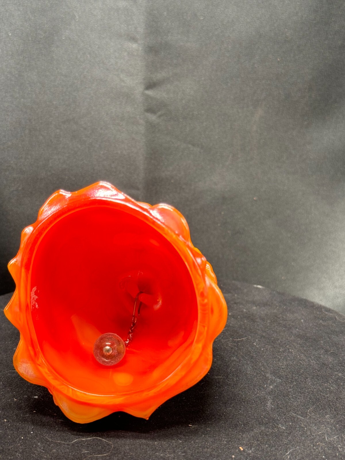 Vintage Boyds Orange Cadmium Glass “Louise” Colonial Lady Figurine