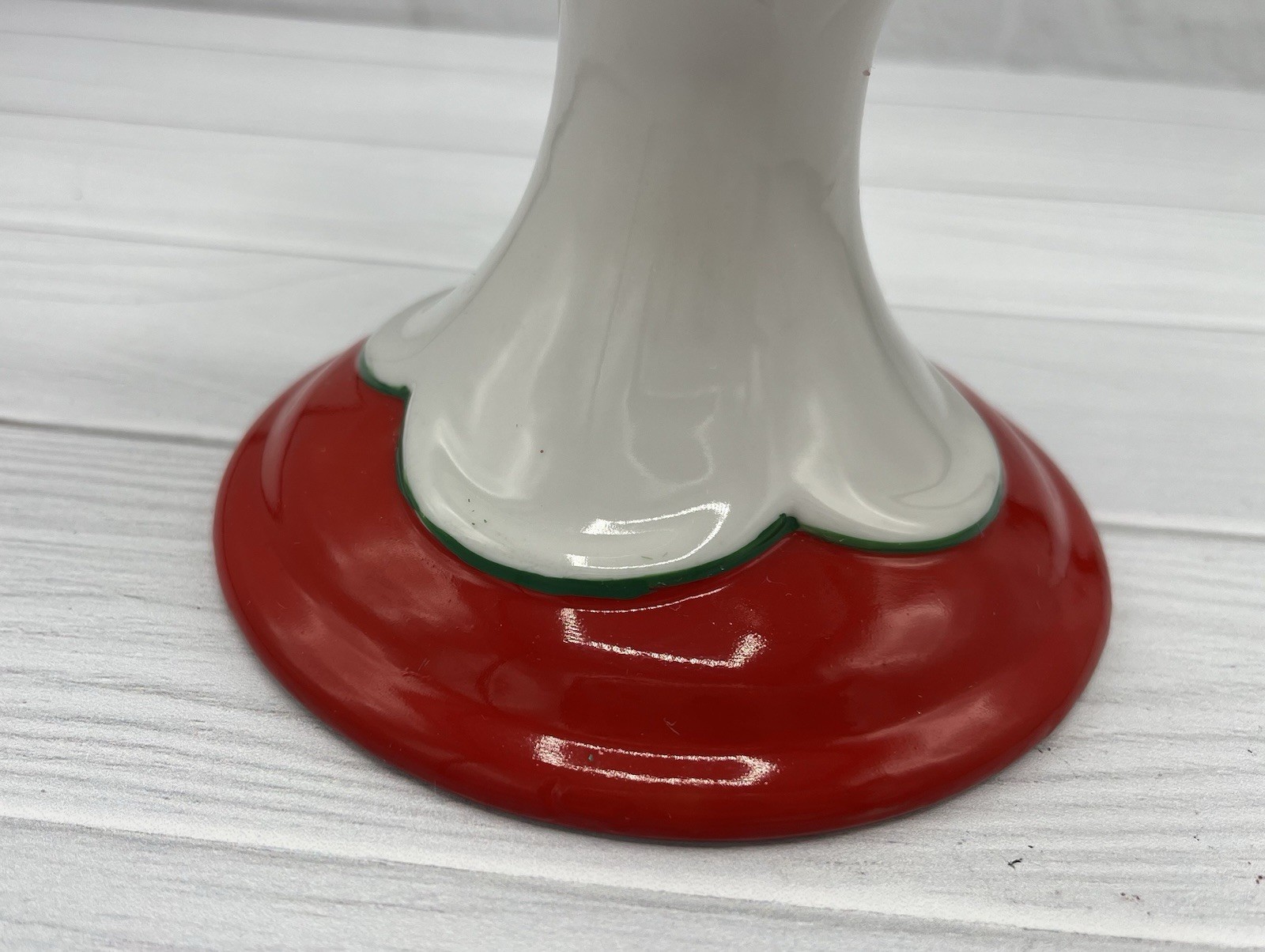 Christsholm Porcelain Gnome Candelabra Christmas Red White Green Japan 8 1/2 in