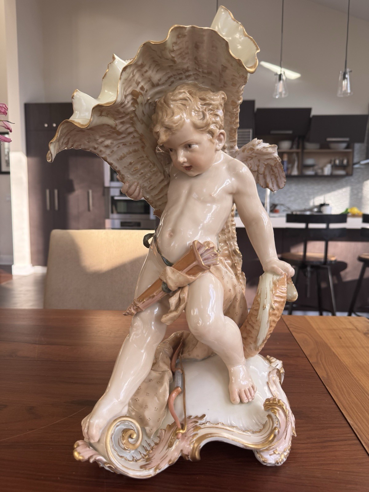 Monumental KPM Berlin porcelain Cupid Figure Vase c.1900
