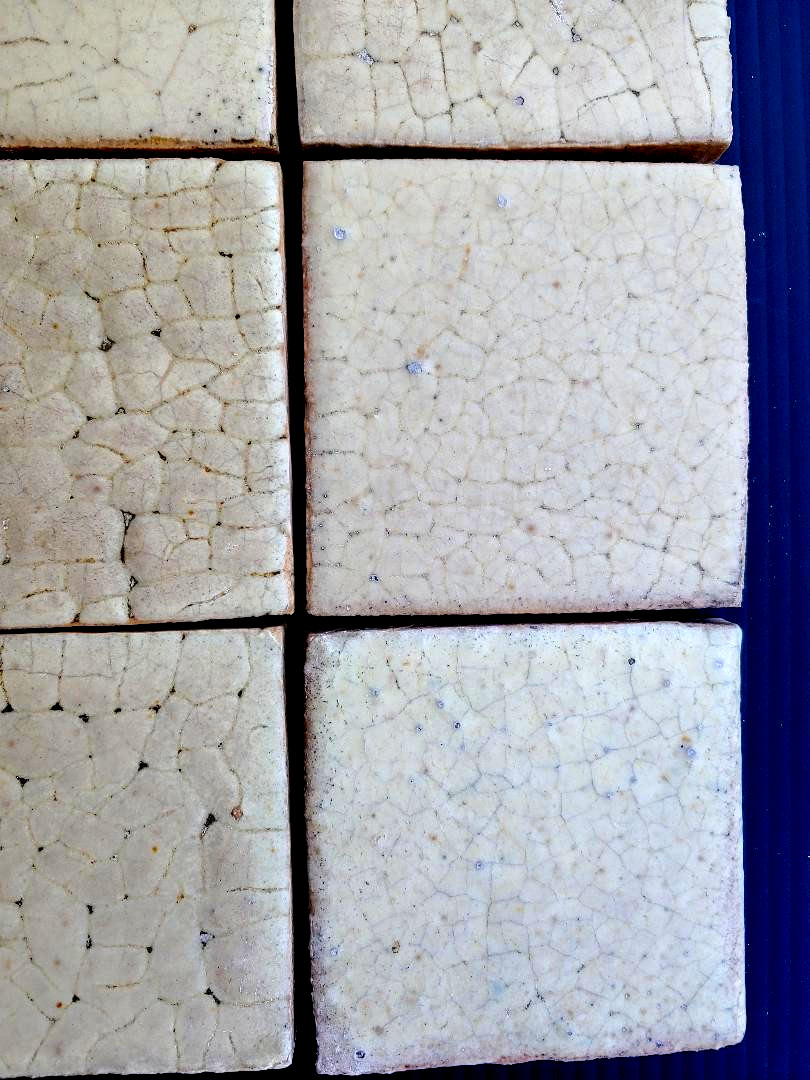 GREAT ARTS & CRAFTS RECLAIMED 4 X 4 GRUEBY FAIENCE TILES, MANY STYLES AVAILABLE