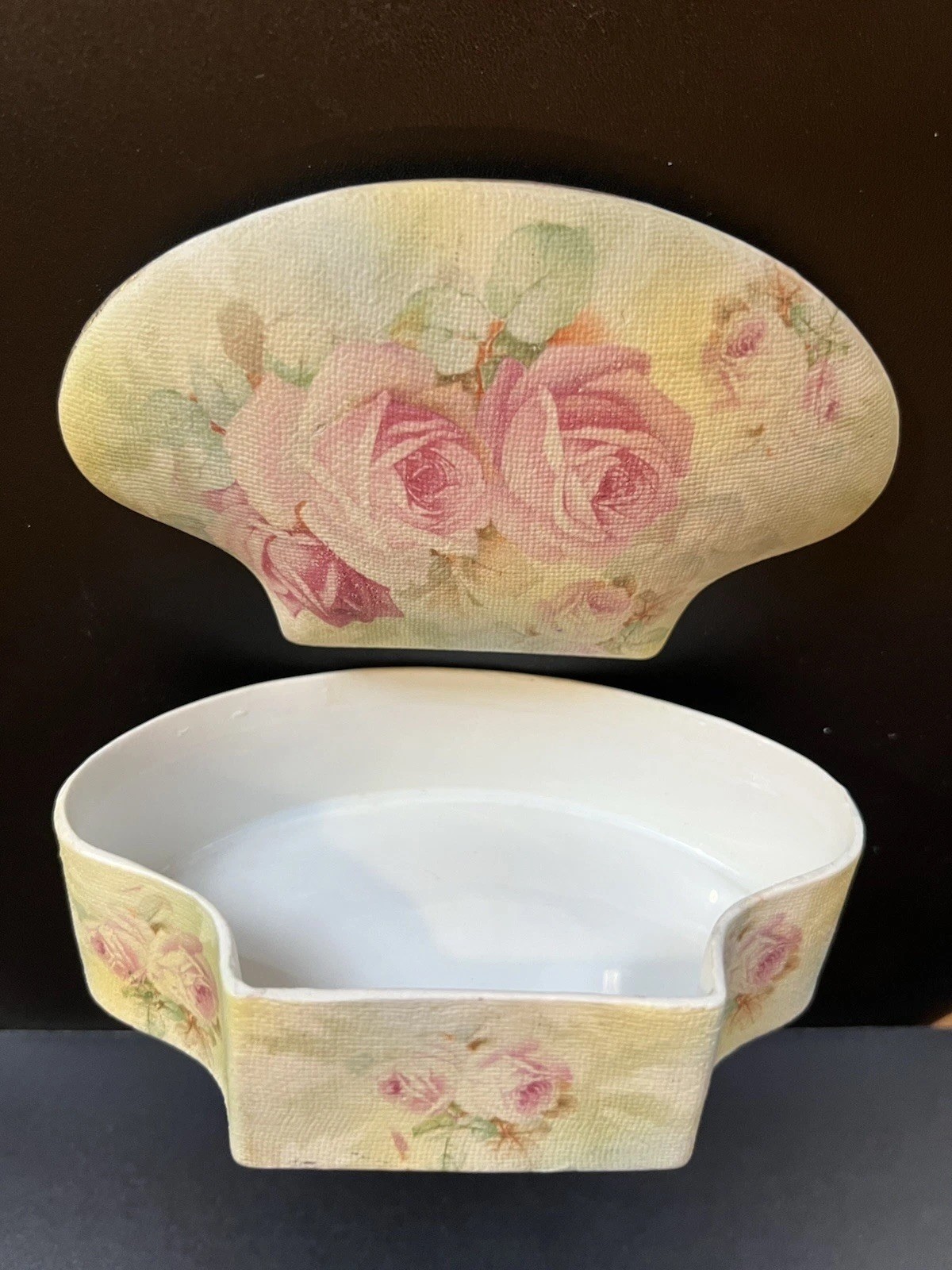 Royal Bayreuth Bavaria Pink Rose Floral Trinket Box Porcelain Antique