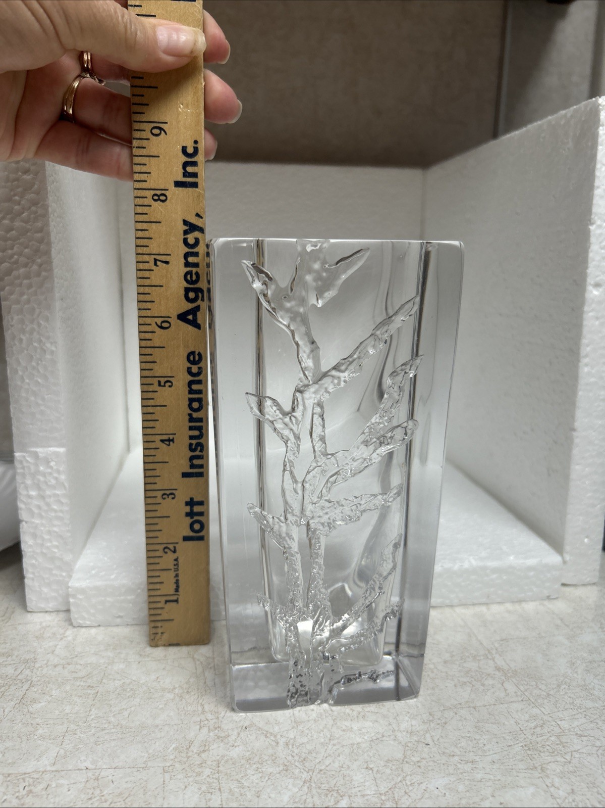 MONUMENTAL LARGE DAUM FRANCE CRYSTAL TEXTURED DEEP CUT VASE