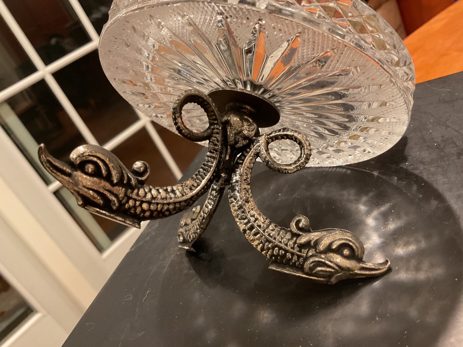 Antique Silver plate Dolphin Koi Fish Legged Figural Candy Dish – Pairpoint?