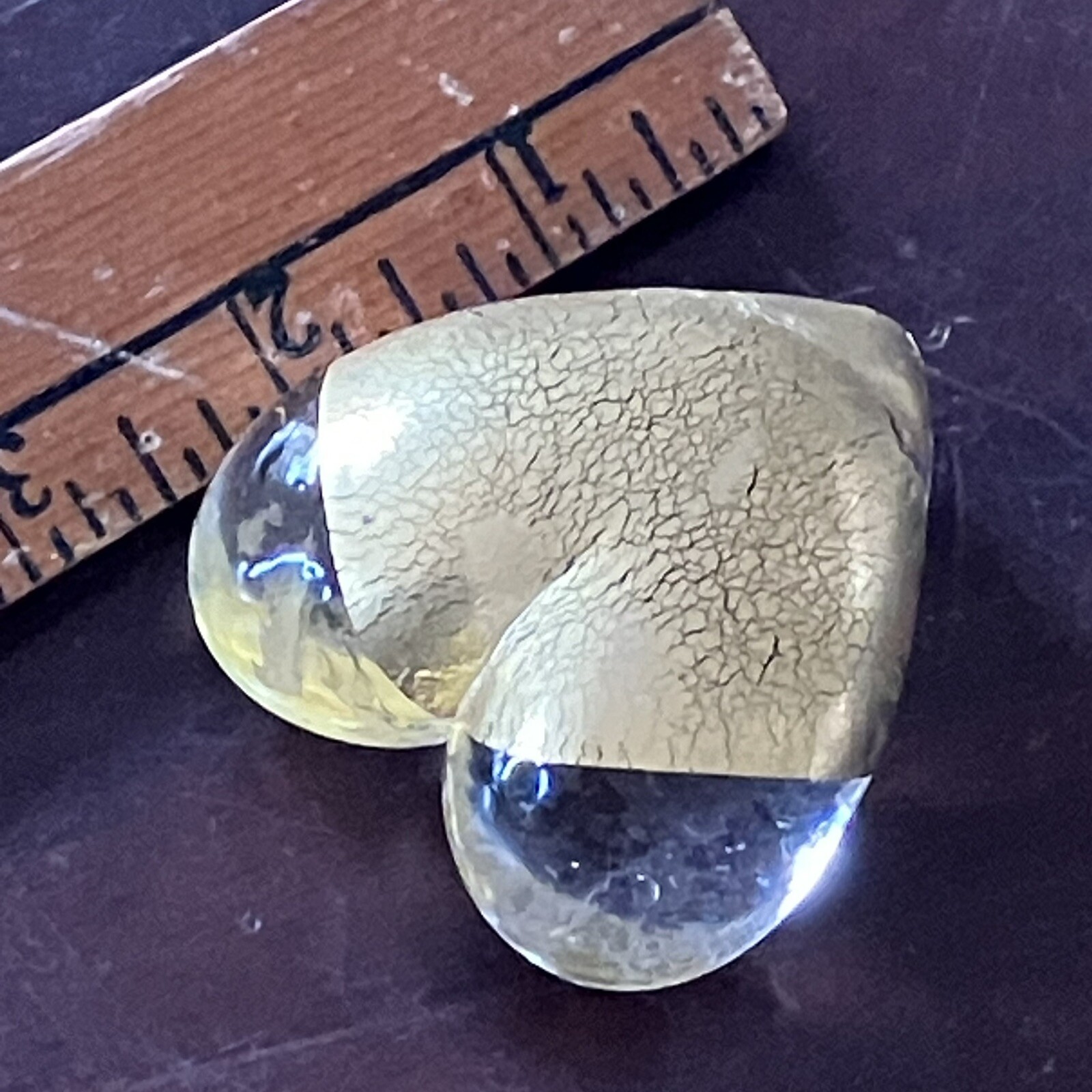Robert Held Art Glass Handmade GOLD FLECKS HEART Paperweight New