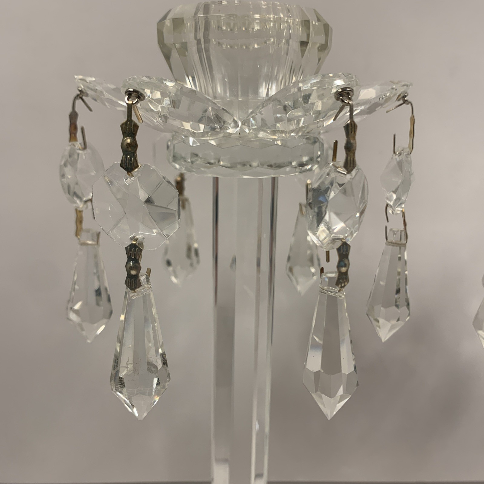 Crystal Diamonds By Godinger 9.5″ Candleholder Set Shannon Crystal Of Ireland