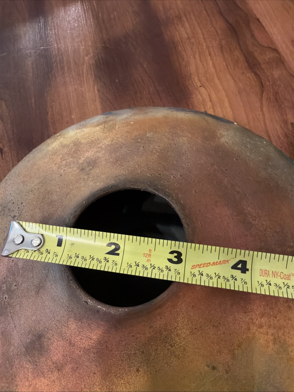 Signed Vintage Studio Fired Copper Vessel Vase Modernist Minimalist – READ