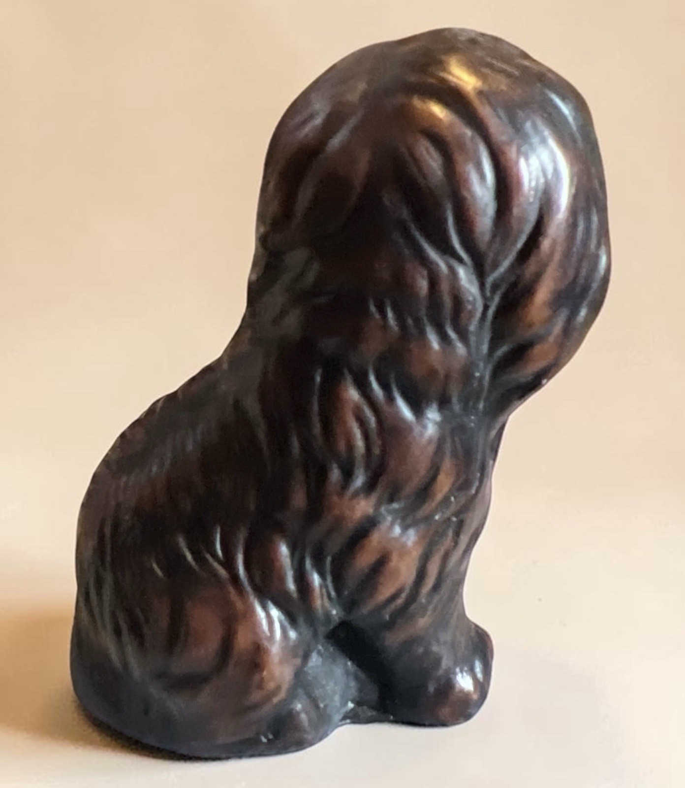 Sheep Dog Figurine Rockingham Treacle Glaze Solid Adorable Expression 3 1/2”