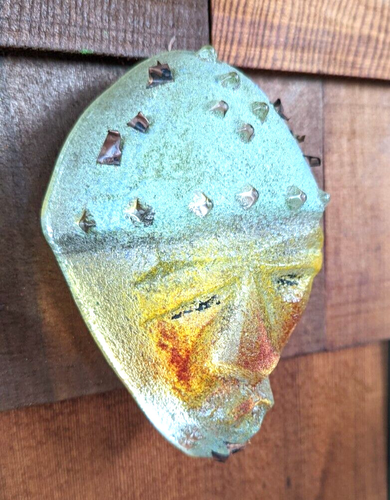 Art Glass Mask – Signed by Diane Ferland – Cassandre Handmade Canada – Colorful