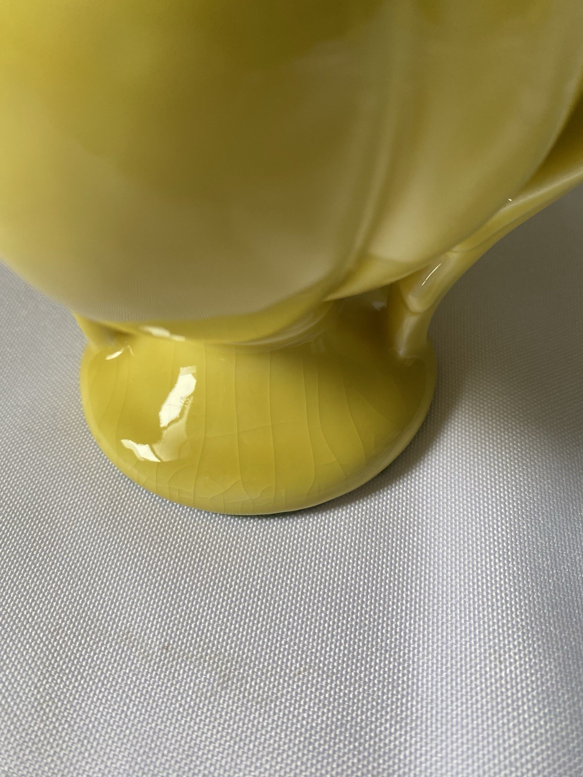Mid Century Vintage Camark Pottery Small Tulip Vase With Handles Buttery Yellow