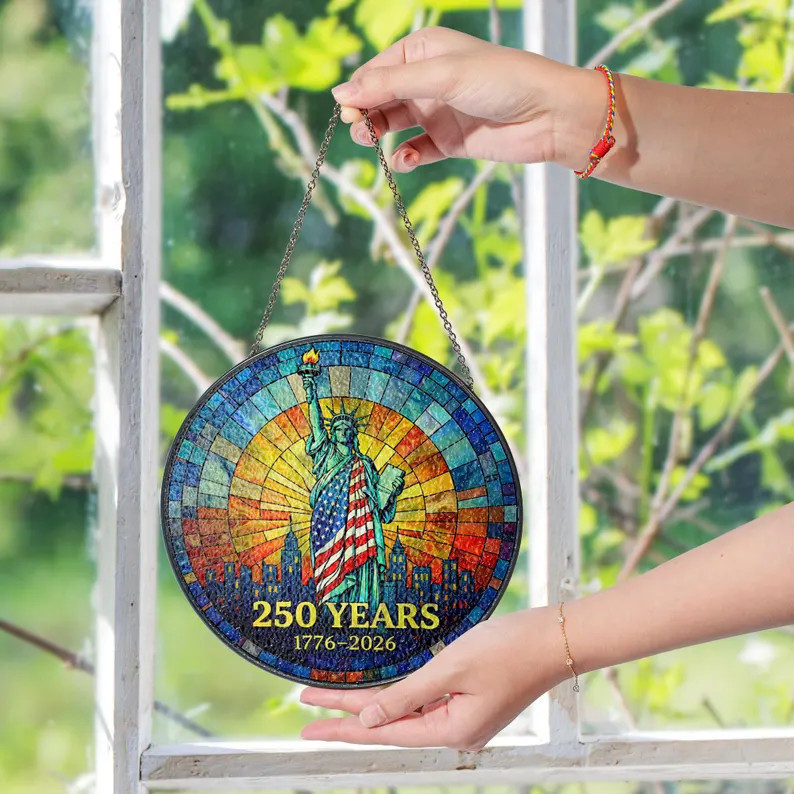 American Patriotic Freedom Suncatcher Glass