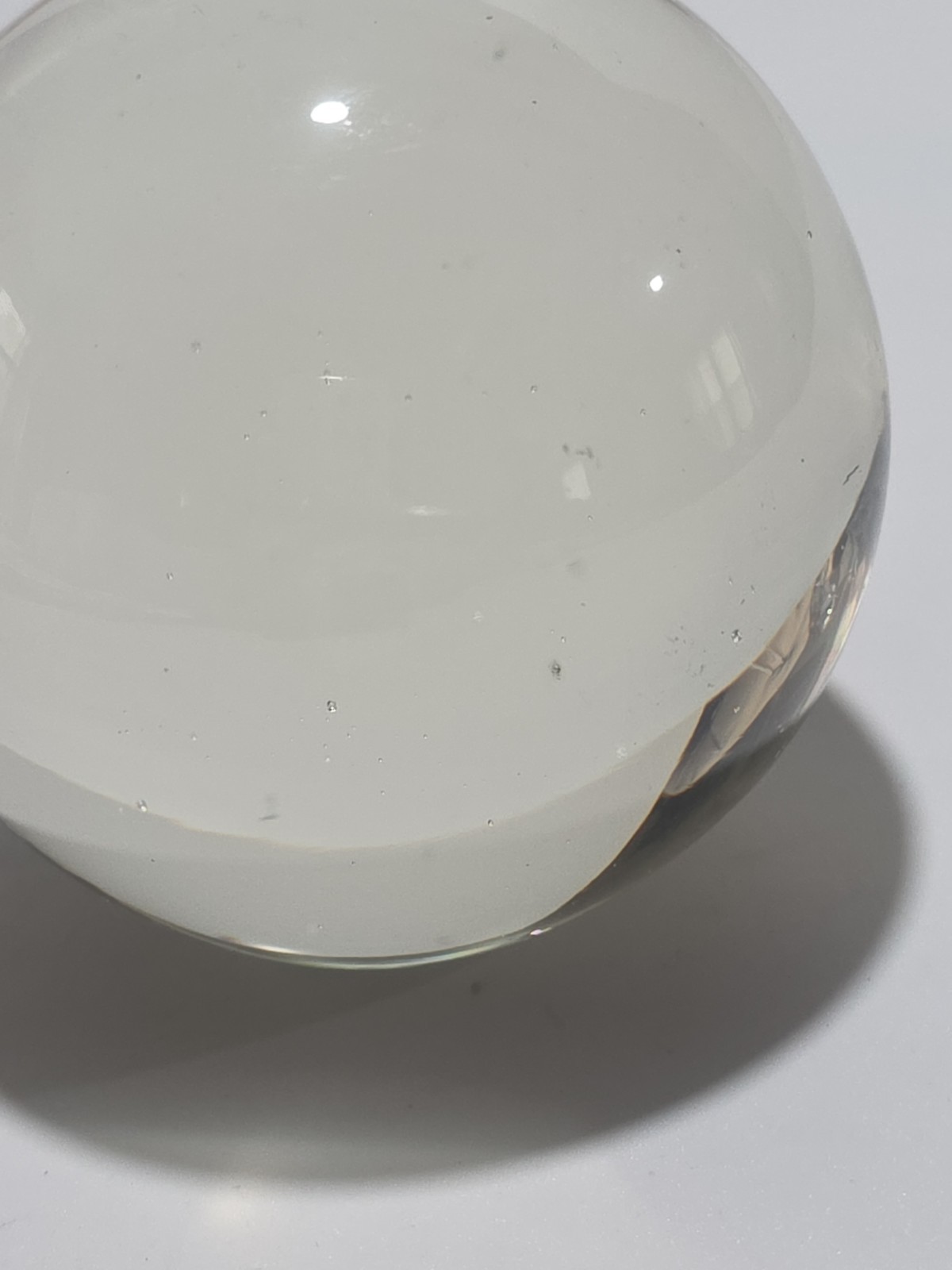 Clear Round Paperweight Art Glass Sphere Ball 3″ Tiny Bubbles