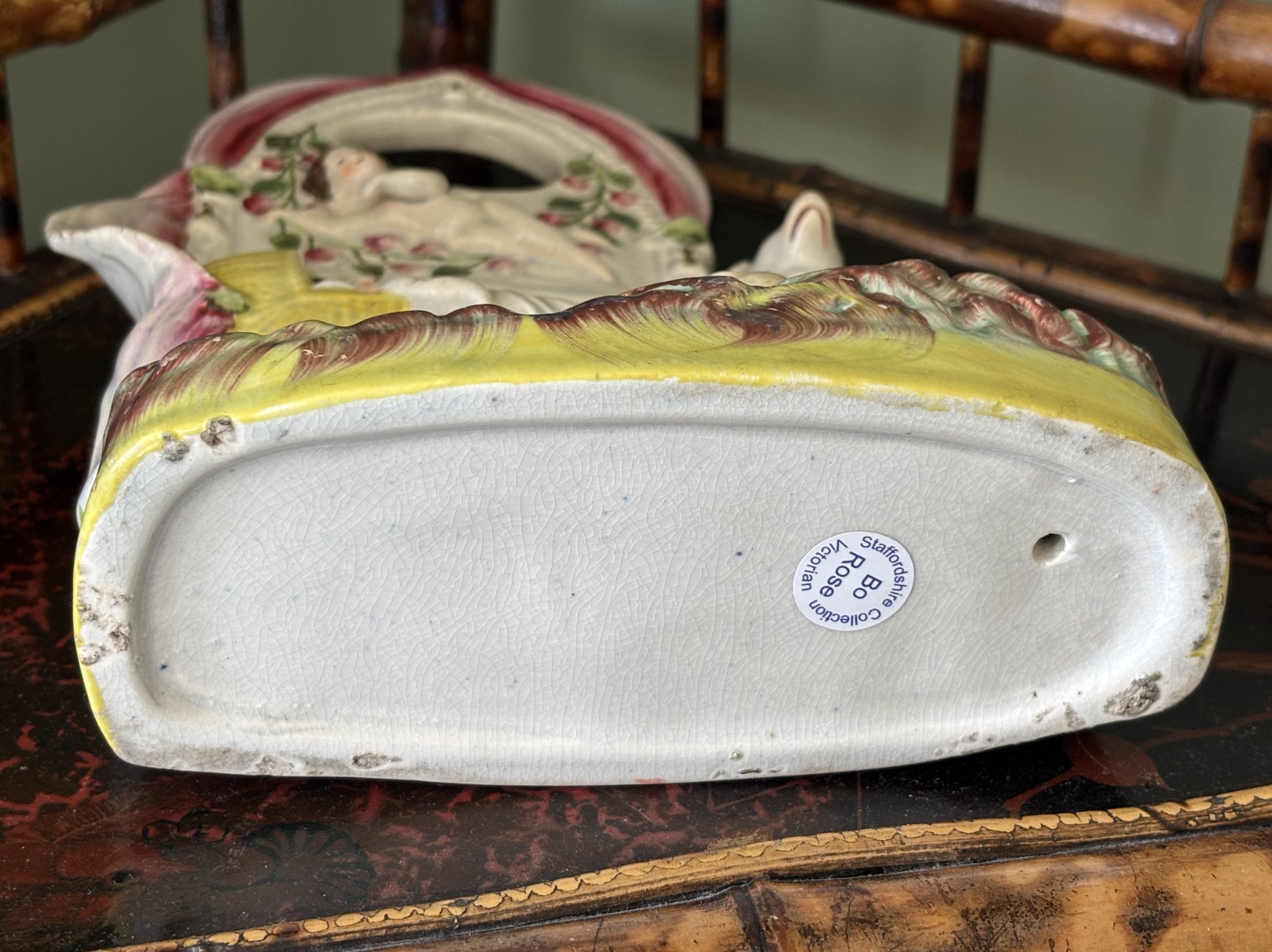 C1860 Antique Staffordshire Gelert Dog Watch Holder #2