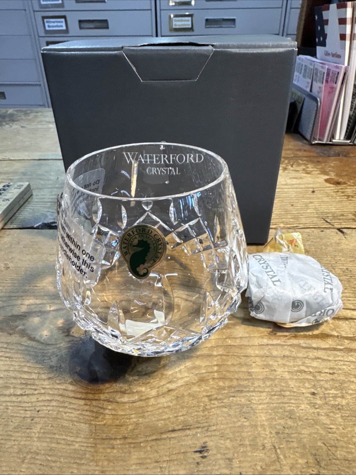 Waterford Crystal Lismore Votive Candle Holder New W/Box