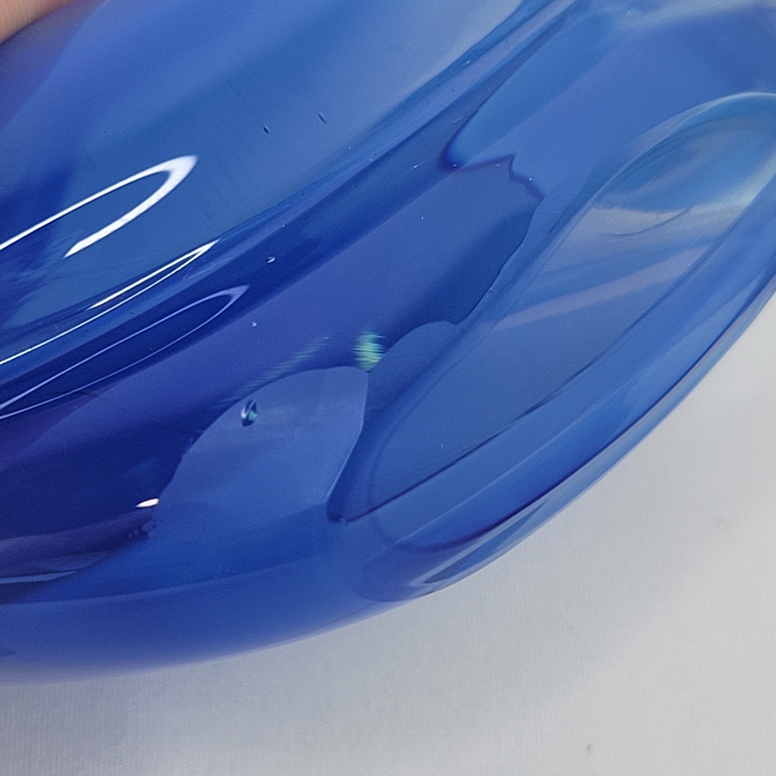 Vintage Murano Cenedese Seguso Blue Art Glass Bird Figurine Dark Red Eyes