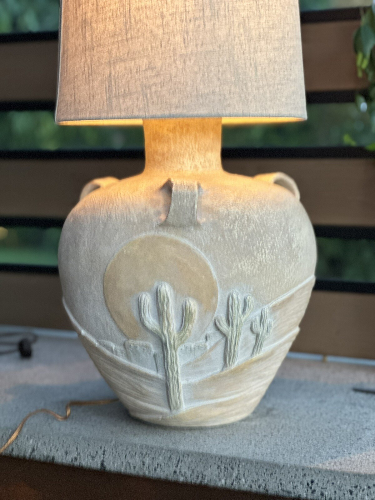 Ceramic Cactus Table Lamp VERY UNIQUE