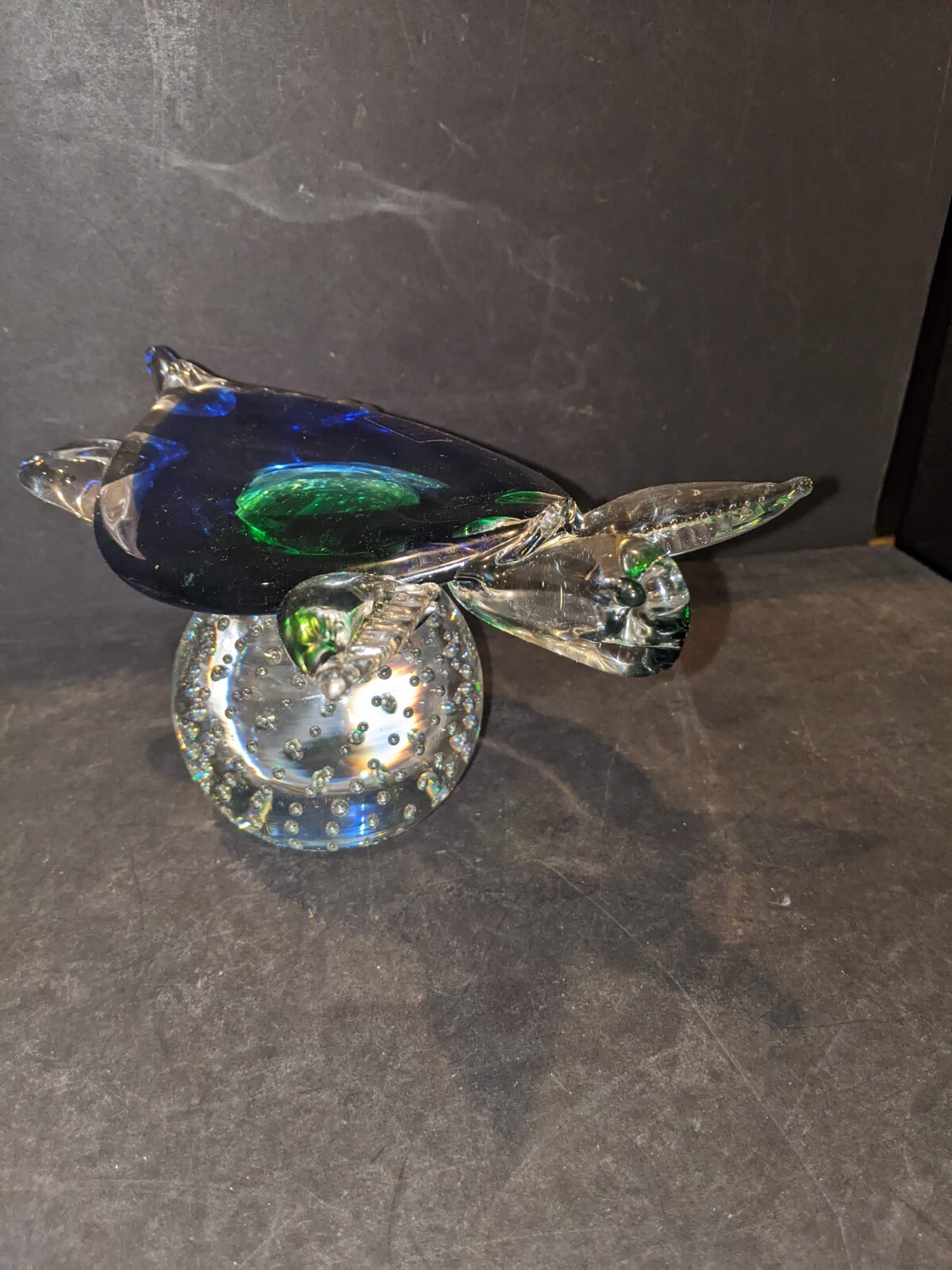 Oggetti Murano Turtle Tortoise blown glass paperweight figurine approx 4″H × 8″W