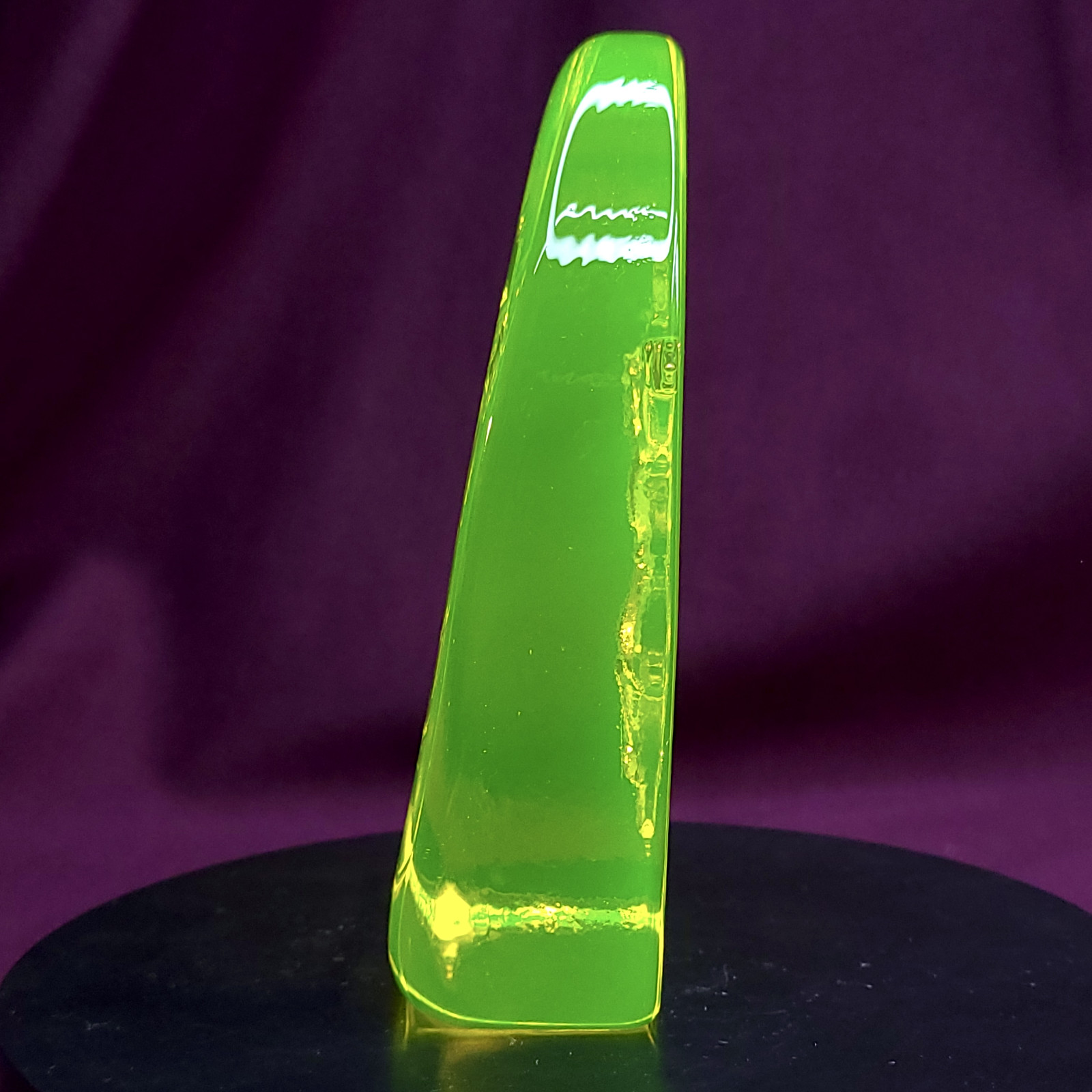 Vaseline Uranium Glass Figurine Jesus Art Glass Vaseline Yellow Glass Statue