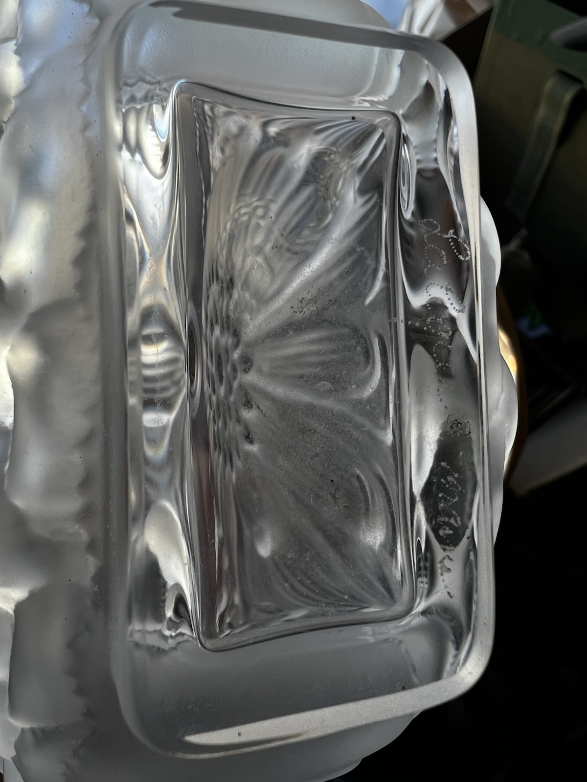 LALIQUE Set Dahlia Flacon Perfume Bottle 7” High & 5 1/2” Wide