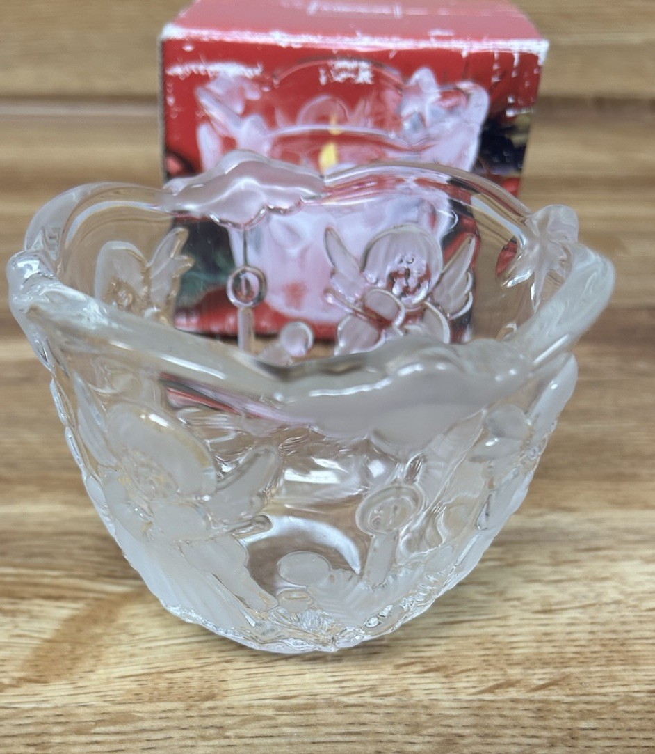 Mikasa Holiday Lights Votive Tea Light Candleholder Angels Christmas Germany