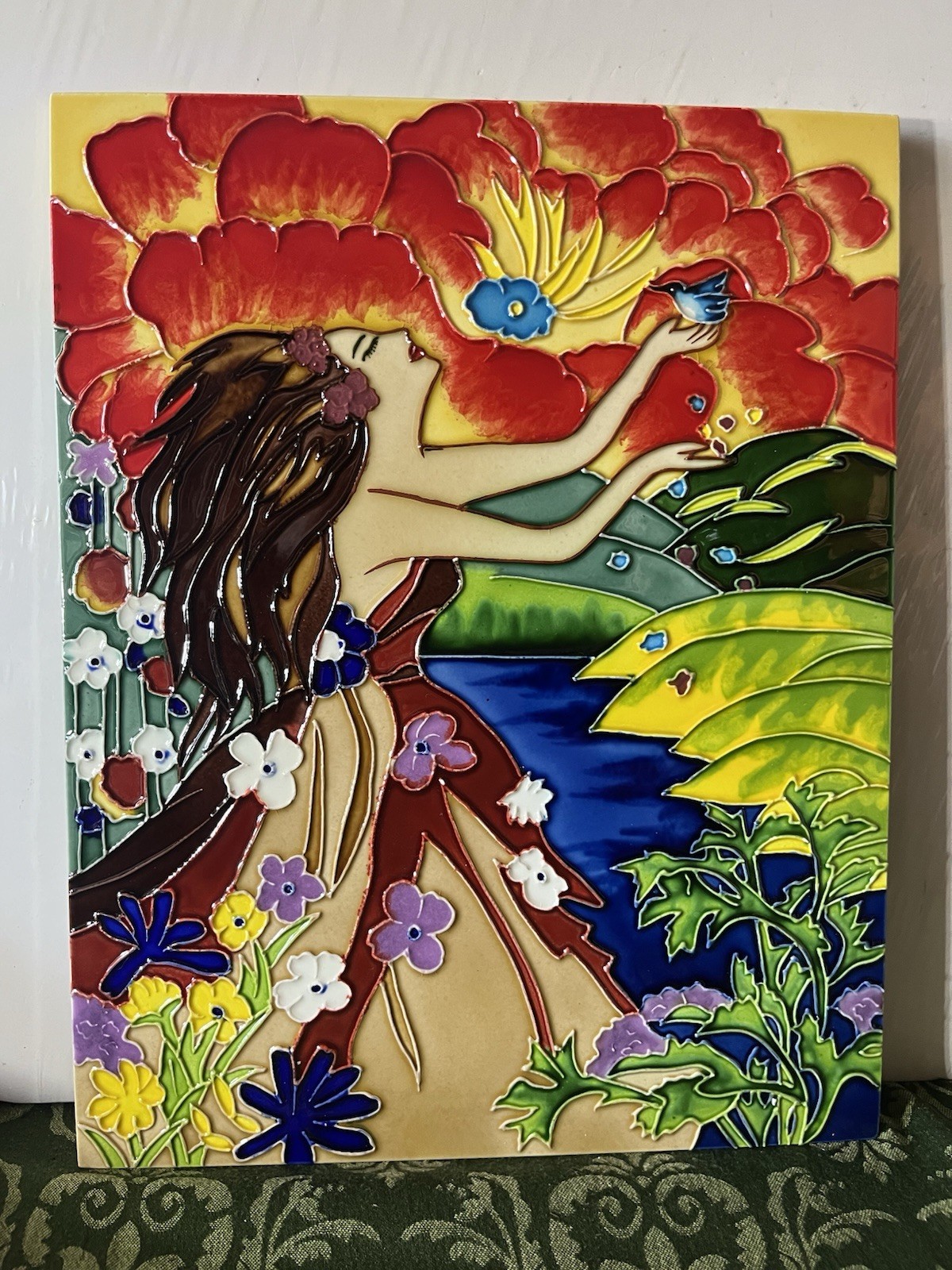Dancing Hula Girl – Decorative Ceramic Art Tile – 11″x14″ En Vogue Hawaii