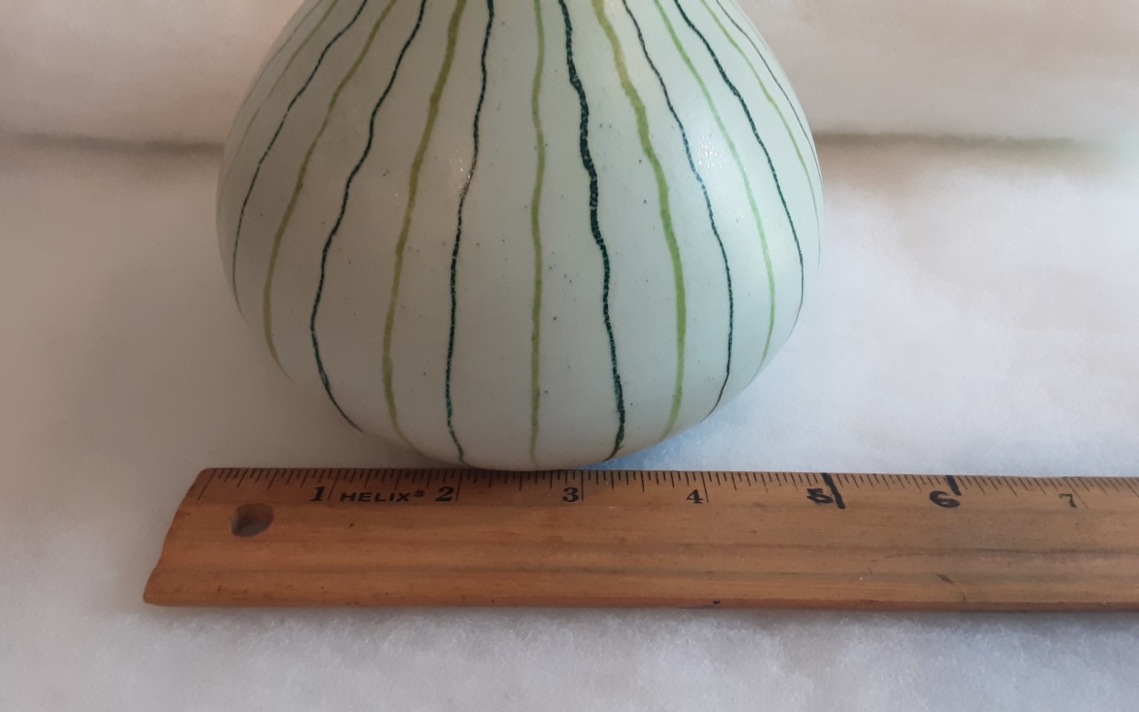 Mid Century Modern Ceramic Vase Made In Italy.4 Inches Tall.Shades Of Green