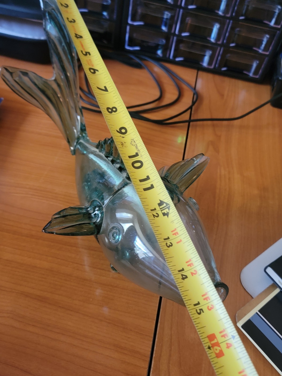 Hand Blown Glass Fish – Vintage Green