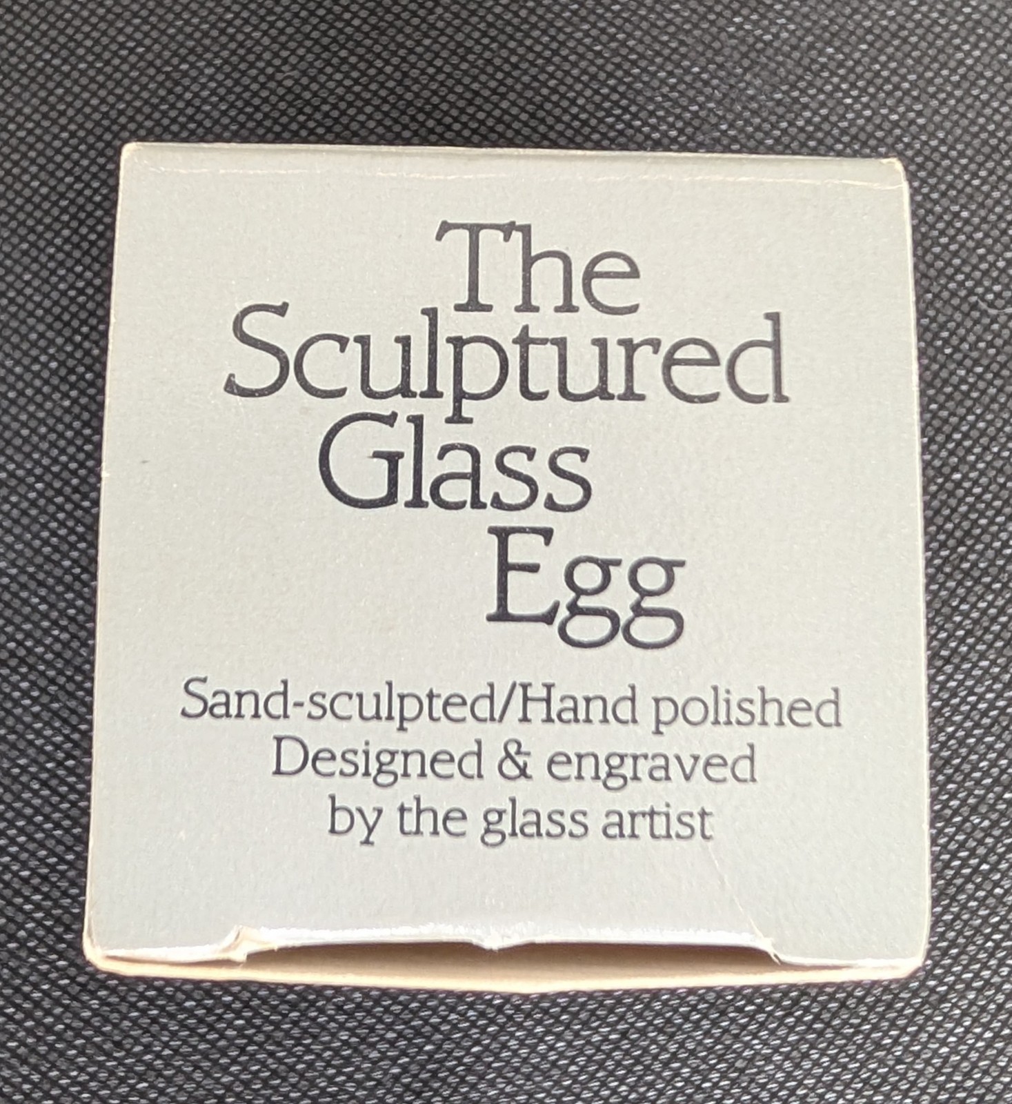 Vtg Pilgram Glass Sand Carved Egg Yellow with Tulips Original Box Acrylic Stand
