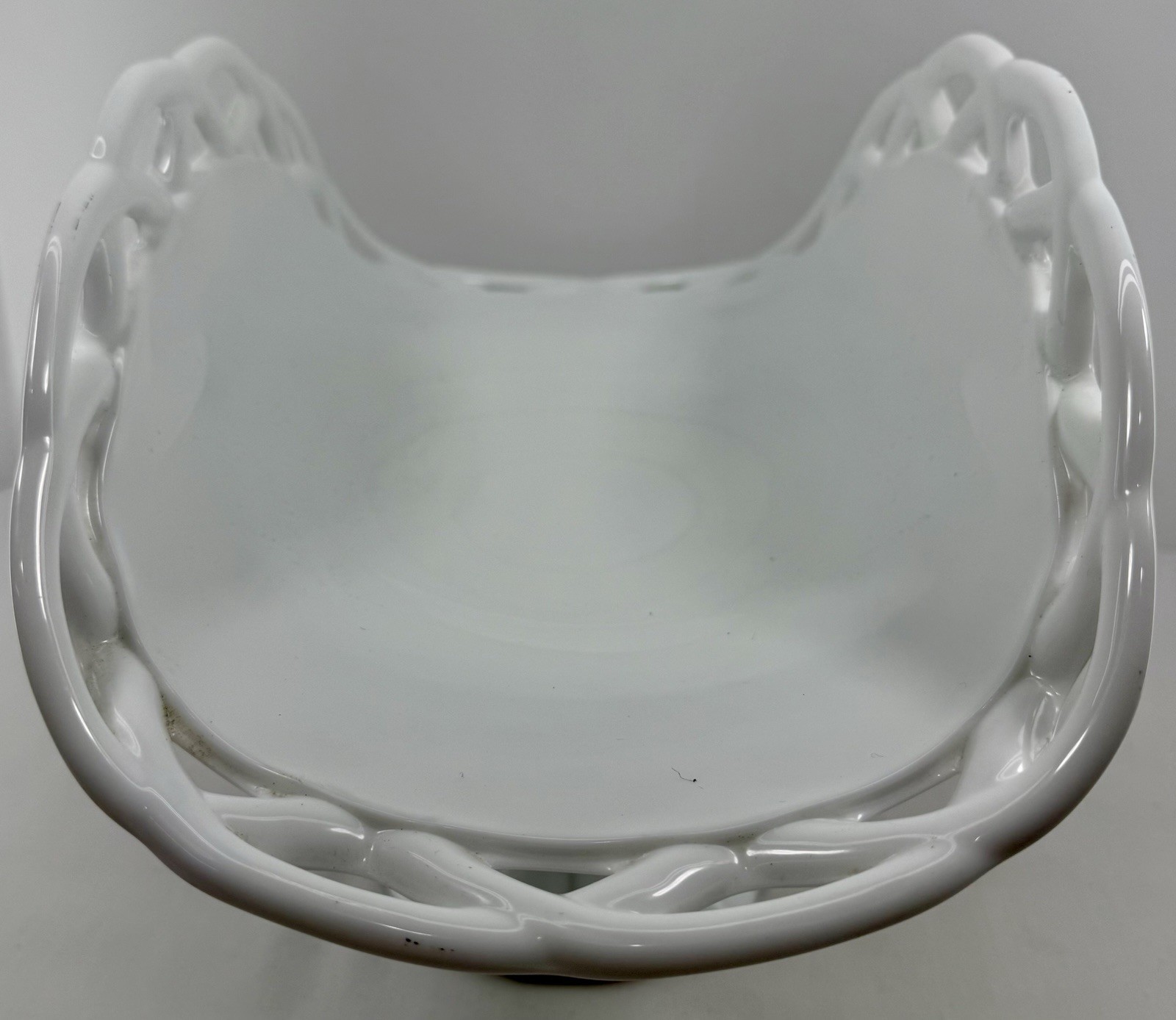 Colony Milk Glass Open Lace Pedestal Compote Fruit Bowl 13.75” Vintage EUC
