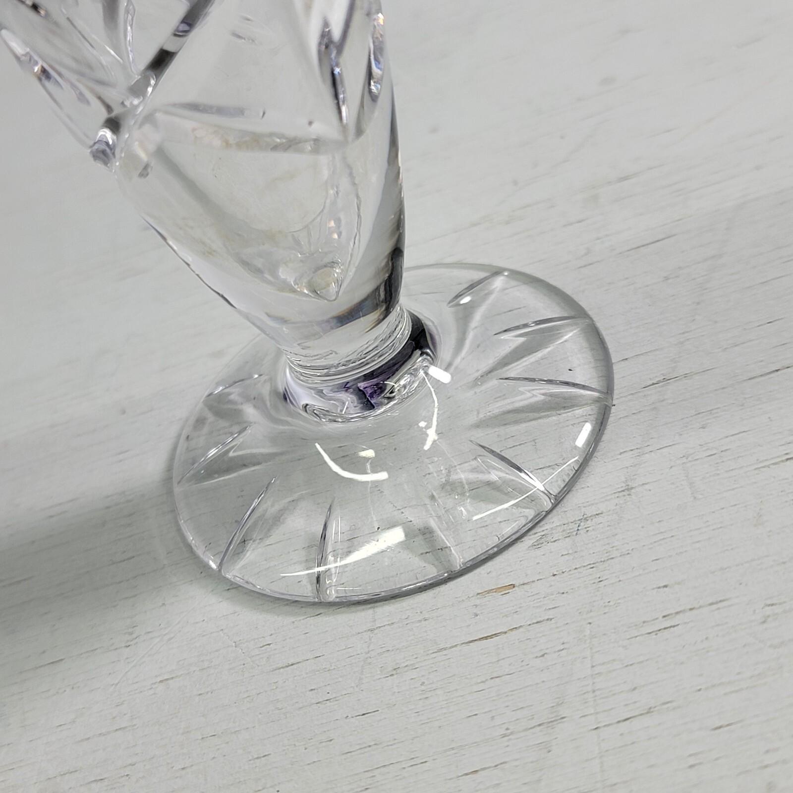 Beautiful Lead Crystal Cut Glass Slim Bud Vase Wedding Decor Approx 8″H EUC