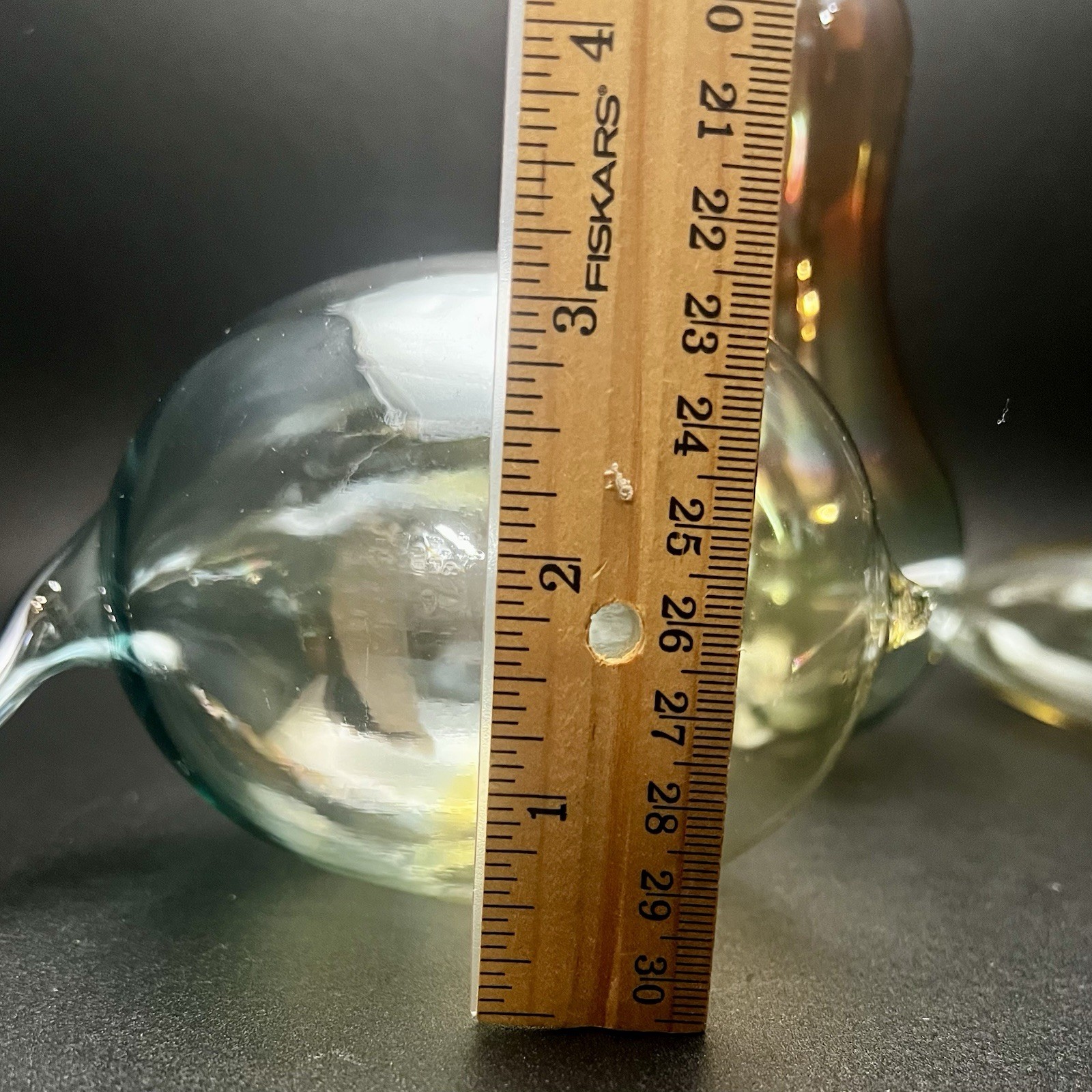 Parise Vetro Italian Hand Blown Art Glass Fruit Amber Iridescent Fig Banana Pear