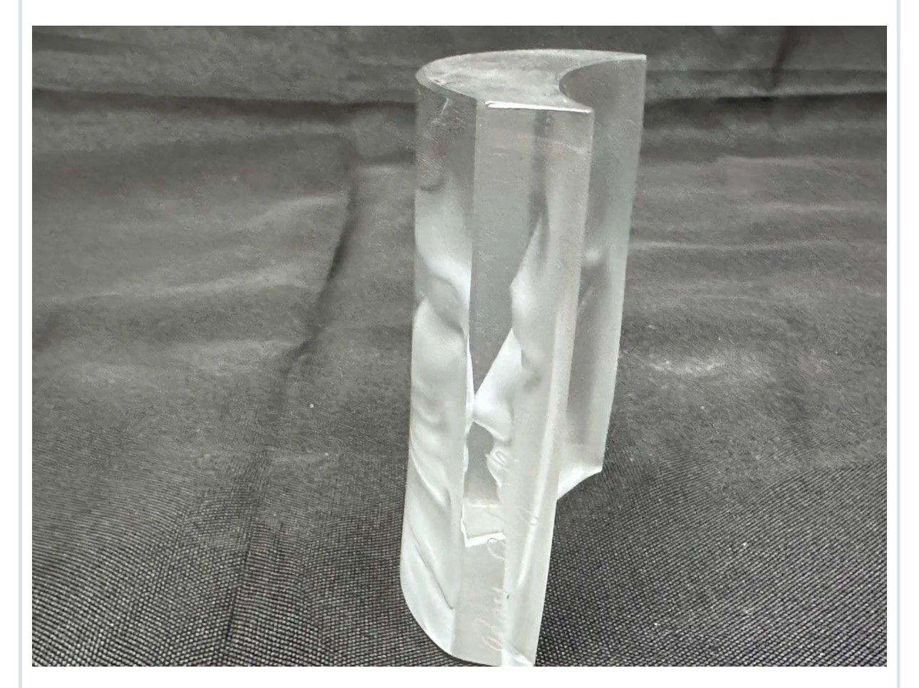 Daum Signed French Crystal Art Glass Sculpture Clear Modern