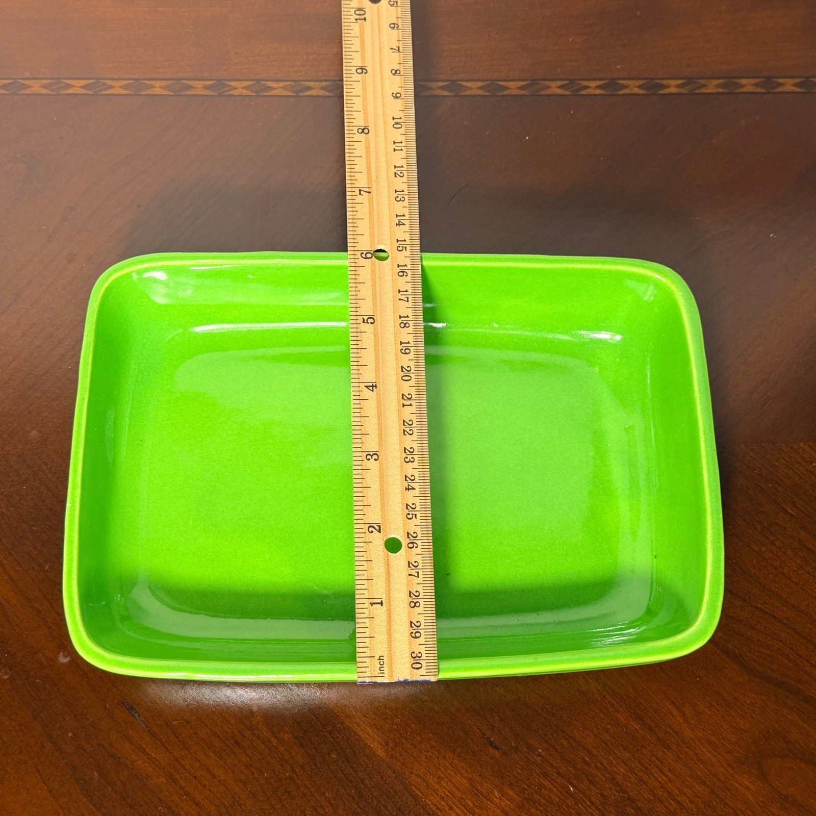 Vintage Haeger Pottery 3832 Lime Green Rectangular Ceramic Dish Planter USA MCM