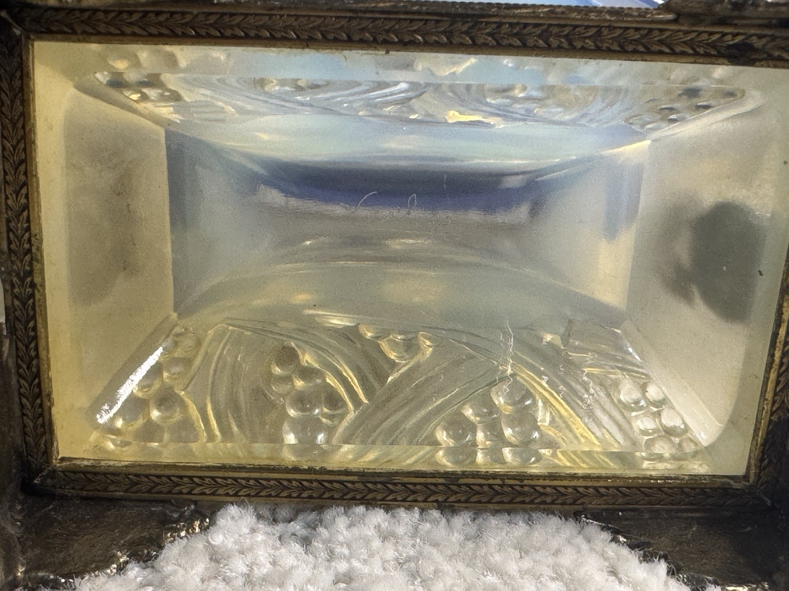1930’s Verlys Frosted Crystal Footed Vase with Lovebirds France Signed