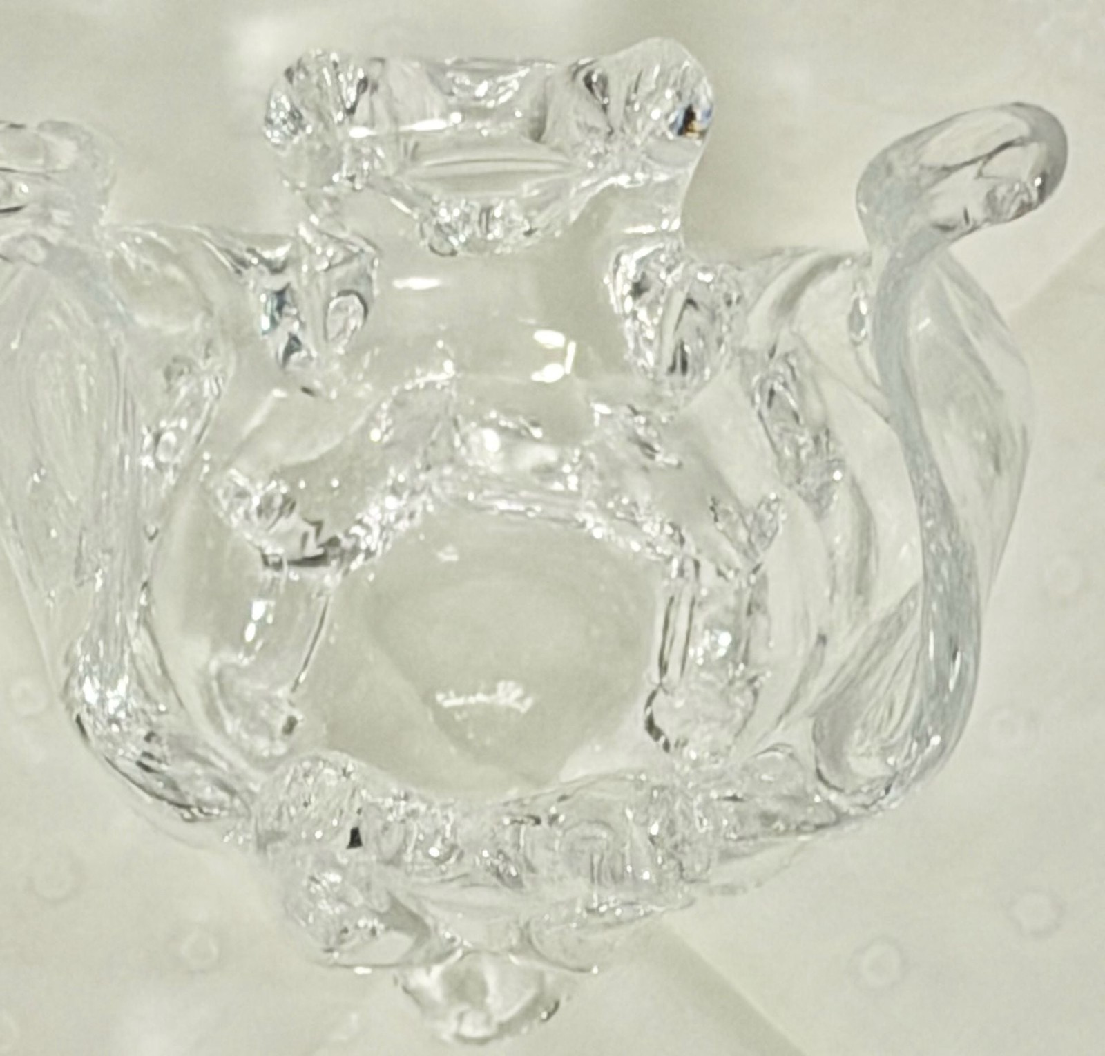 Vintage Riekes Chalet Lead Crystal Votive Candle Holder with Footed Base