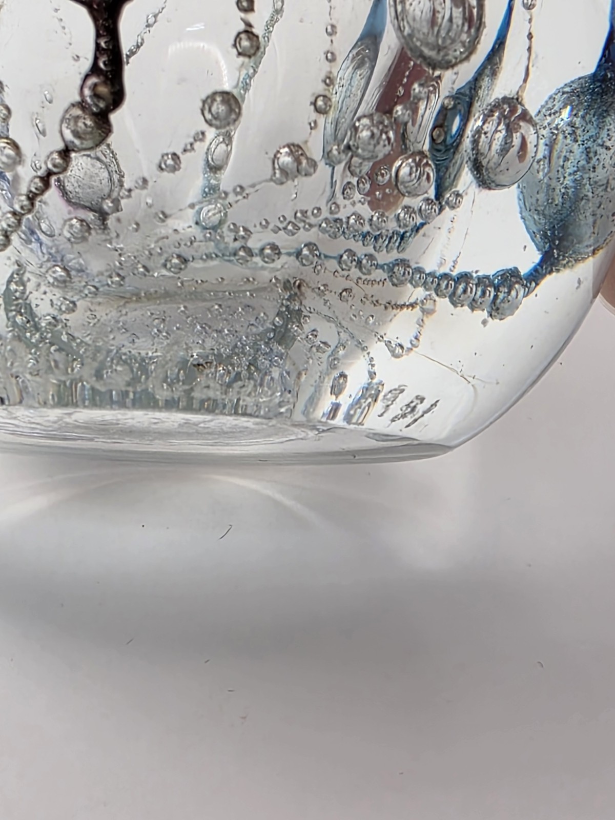 Vintage Leon Applebaum Blown Glass Paperweight Signed 1981 Multicolor