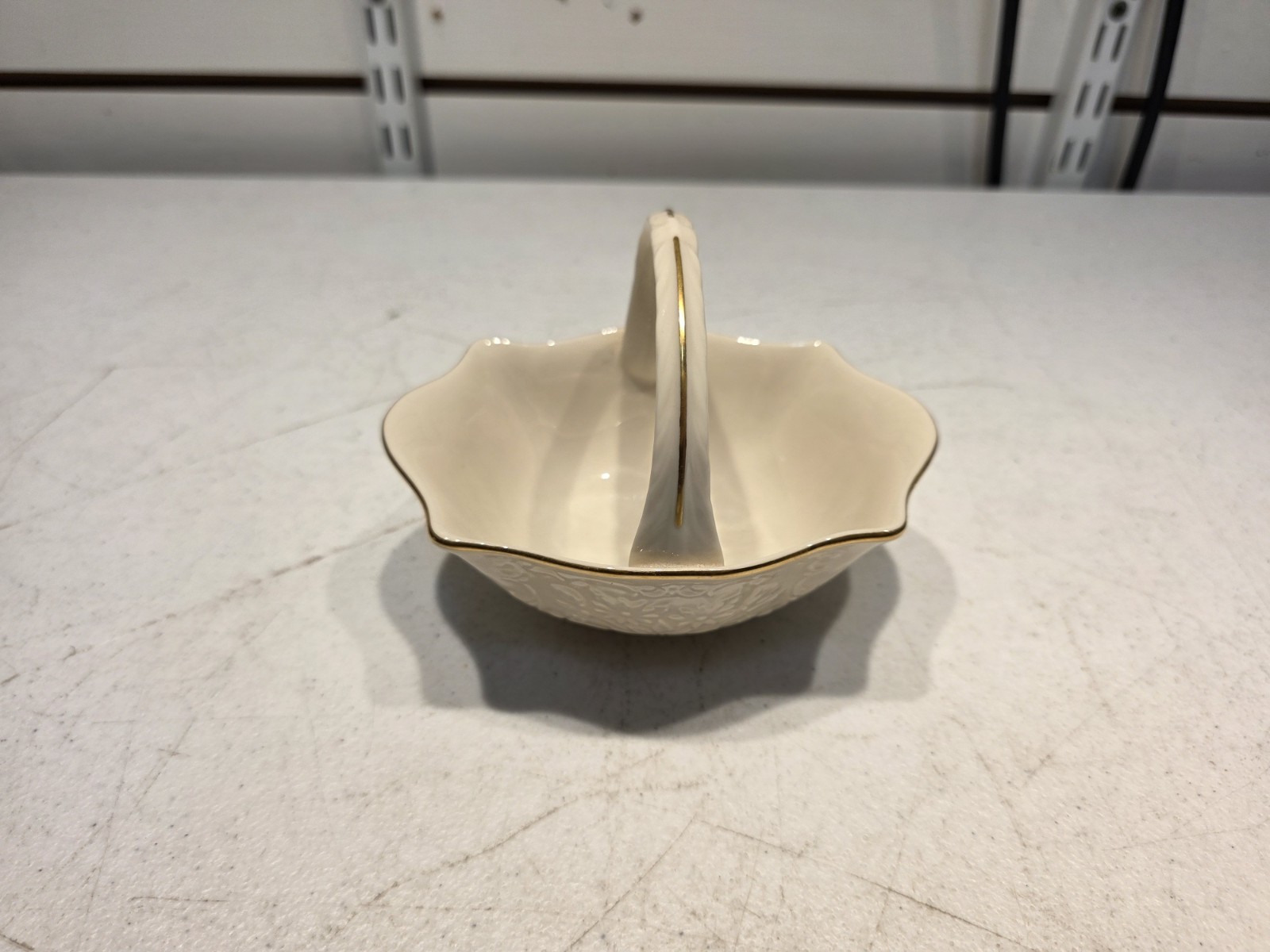 Lenox San Souci Porcelain Basket With 24KT Gold Trim