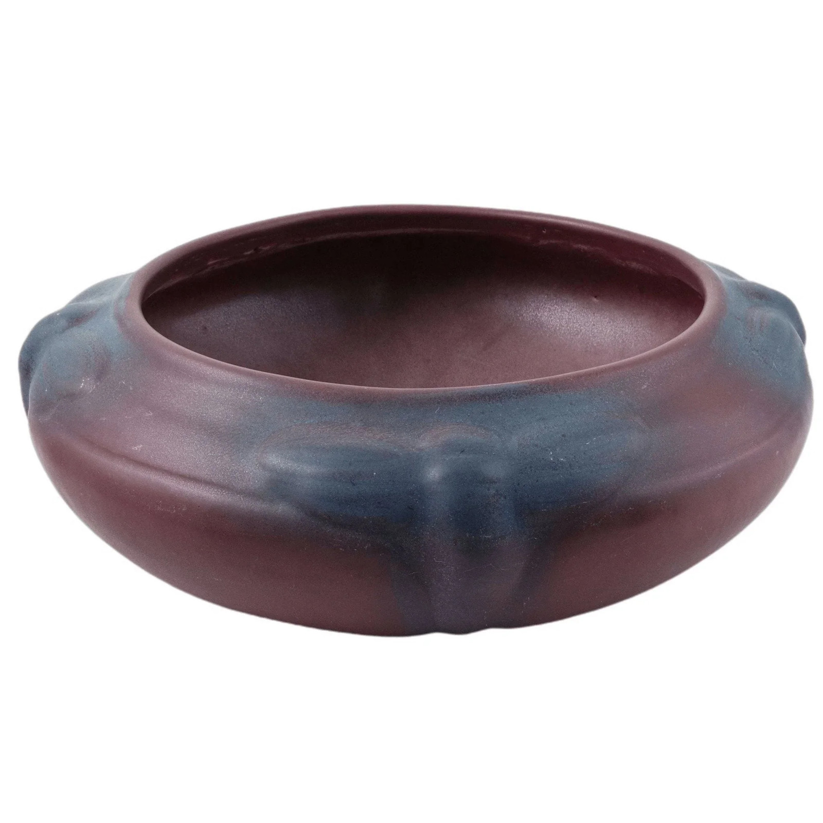 Van Briggle Pottery Dragonfly Bowl in Mulberry and Blue 8.5″