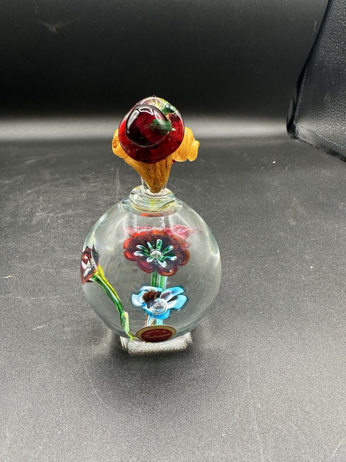 Vintage Murano Blown Glass Pot Belly Confetti Smiling Clown Made In Italy