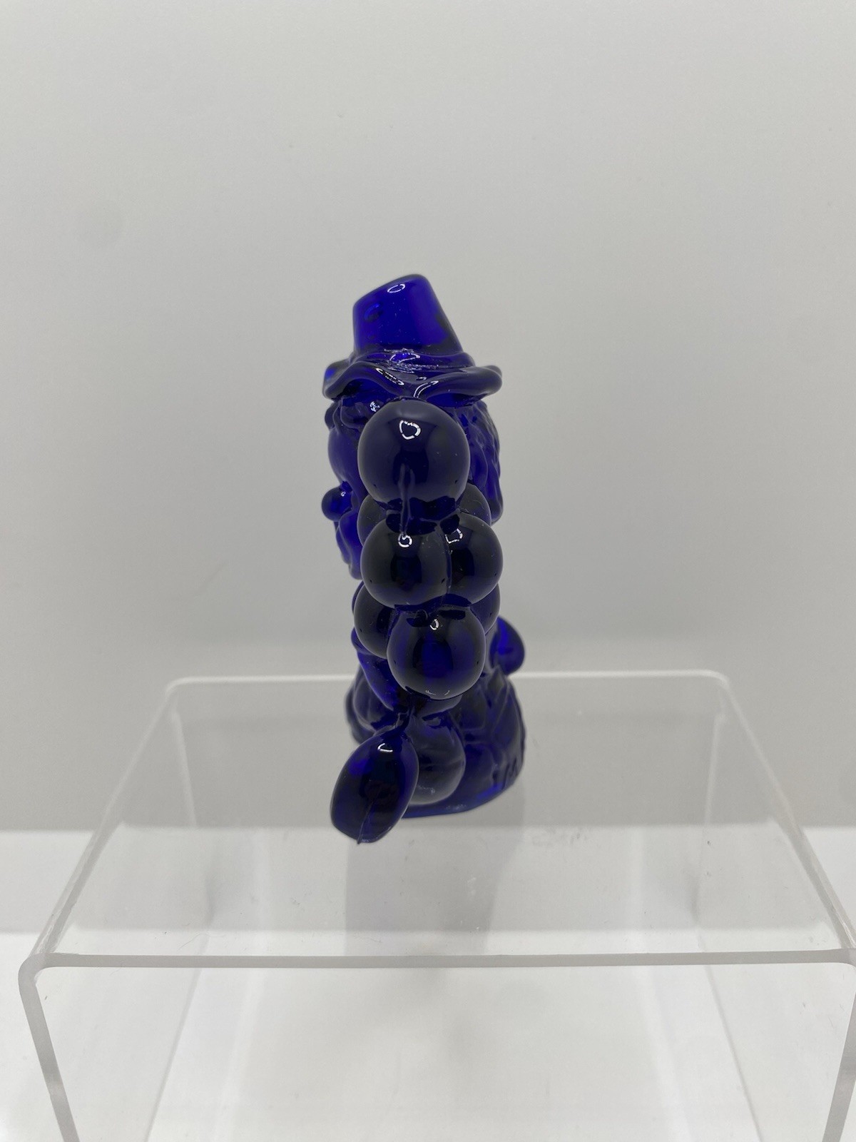 Glows Mosser Art Glass 1981 Balloon Clown ‘Lyle’ Cobalt Blue Glass Figurine