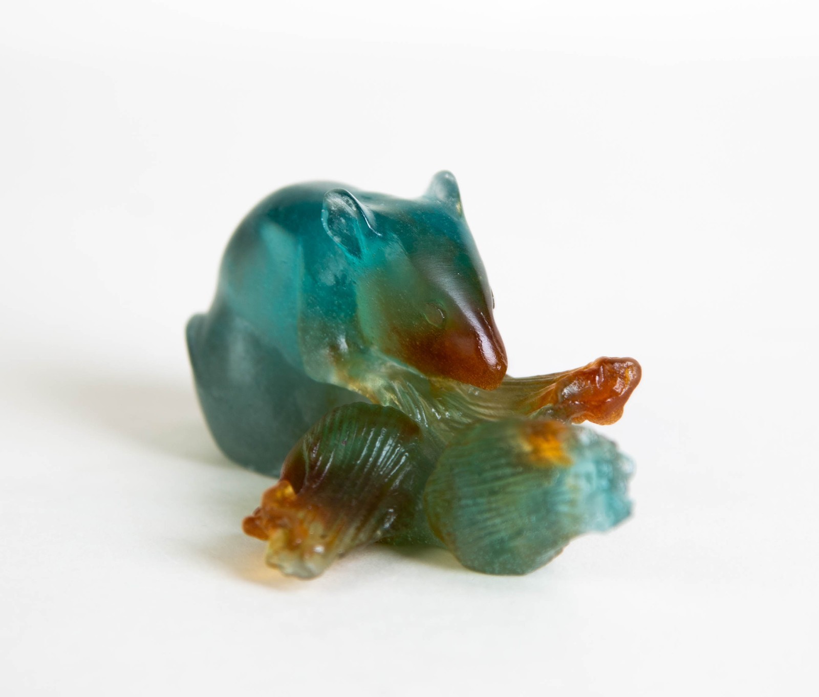Daum Pate De Verre Mouse Figurine Vintage Crystal France Signed