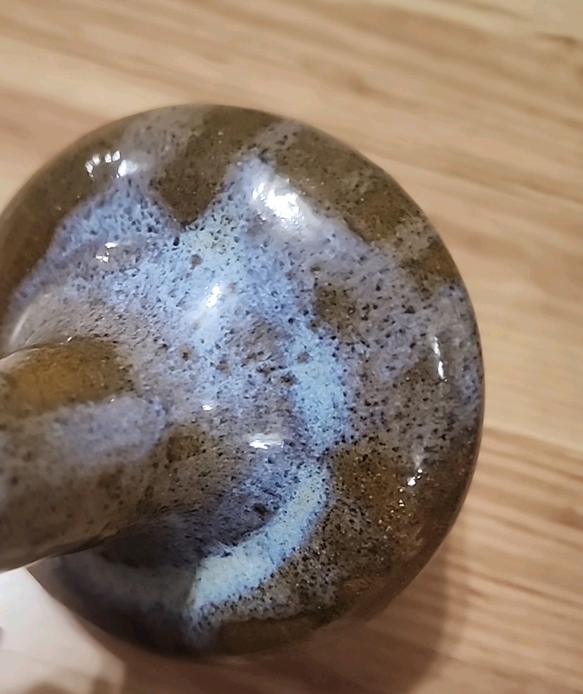 Vintage Drip Glazed Pottery Bud Vase Hand-Thrown and Signed Diane ’78, 5.25in