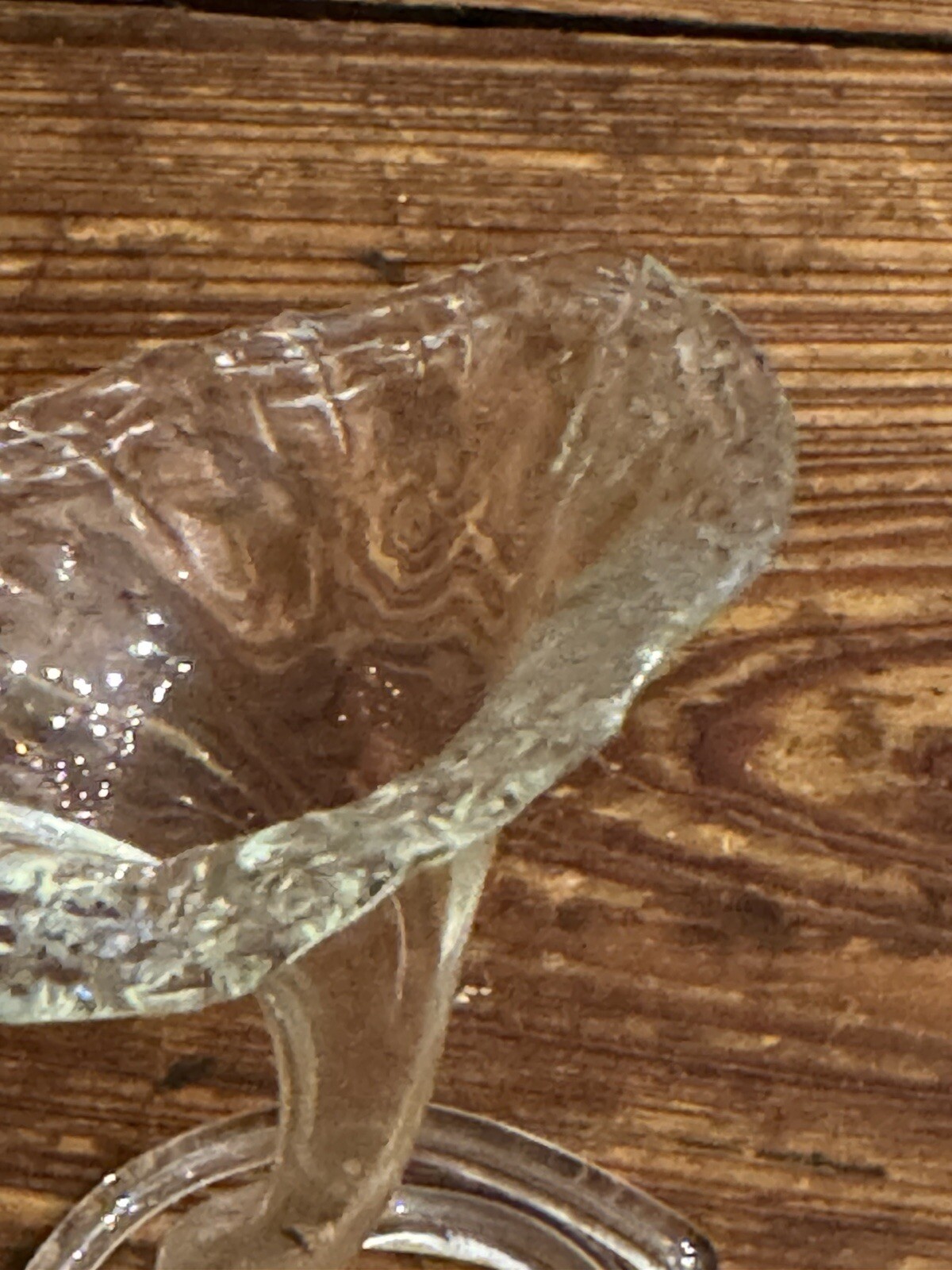 Vintage Free Standing Blown Art Clear Glass Twirl Base Lily Bud Vase
