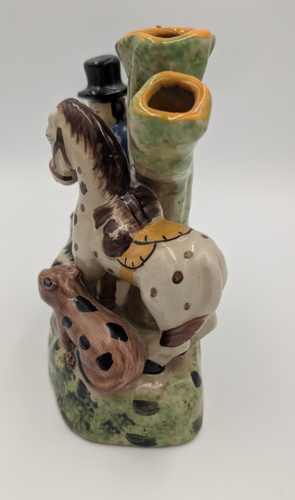 Antique Staffordshire Victorian Figure of Huntsman Horse And Wild Boar