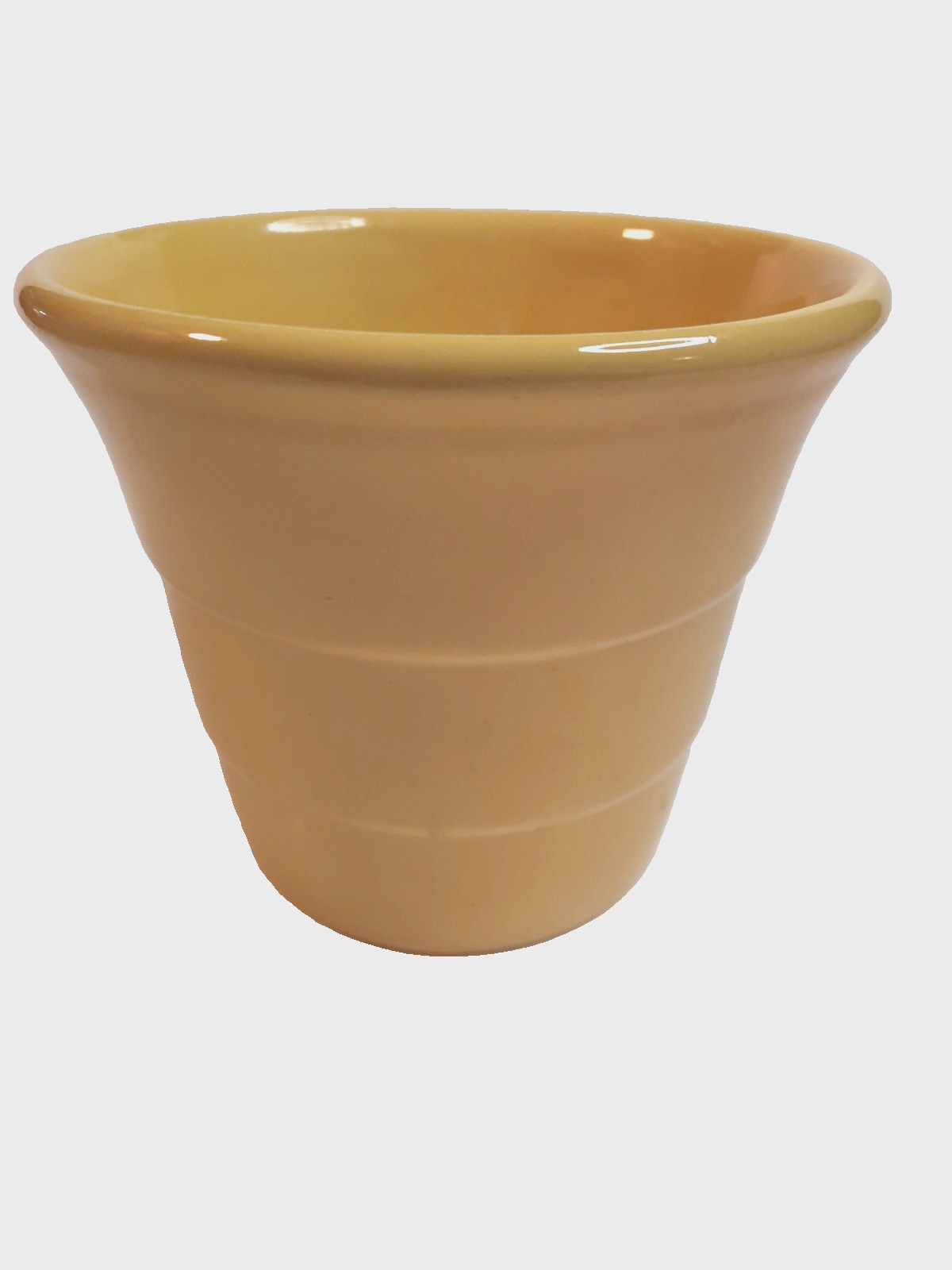 VTG-Bauer Pottery-Chinese Yellow-Ringware Flower Pot Planter #4 USA Los Angeles