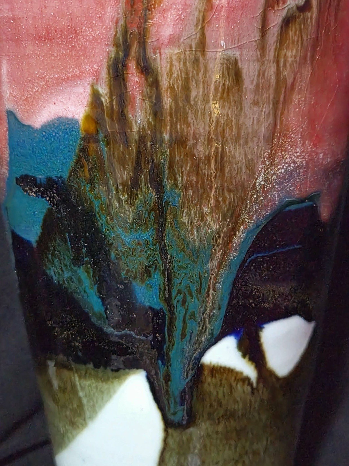 Vintage Ceramic Vase ~ Drip Effect Pottery ~ Mid 20th Century ~ Pottery Vase